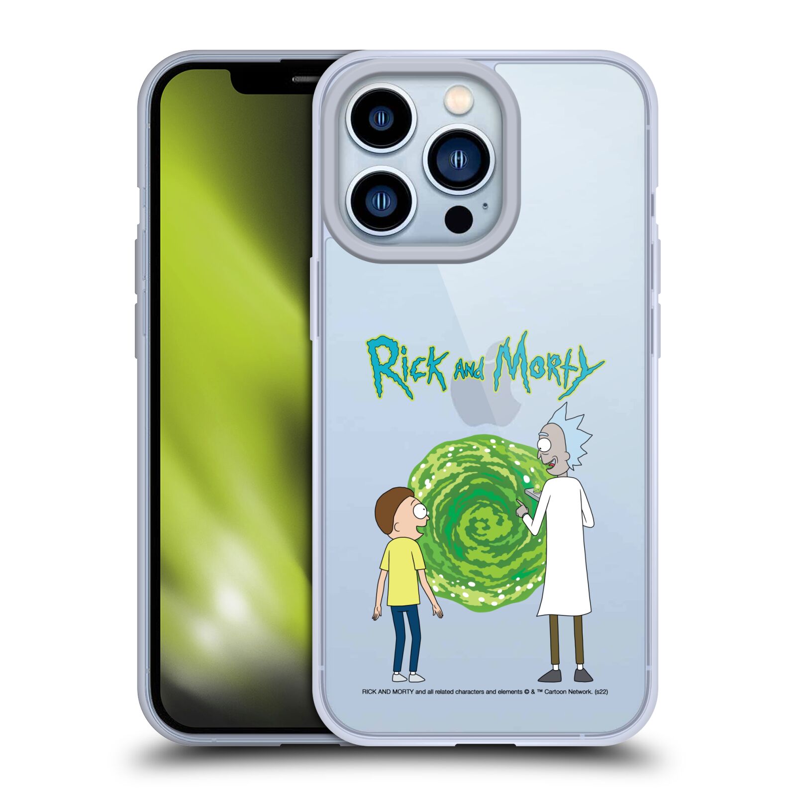 Silikonový obal na mobil Apple iPhone 13 PRO - HEAD CASE - Rick a Morty - Zelená Díra