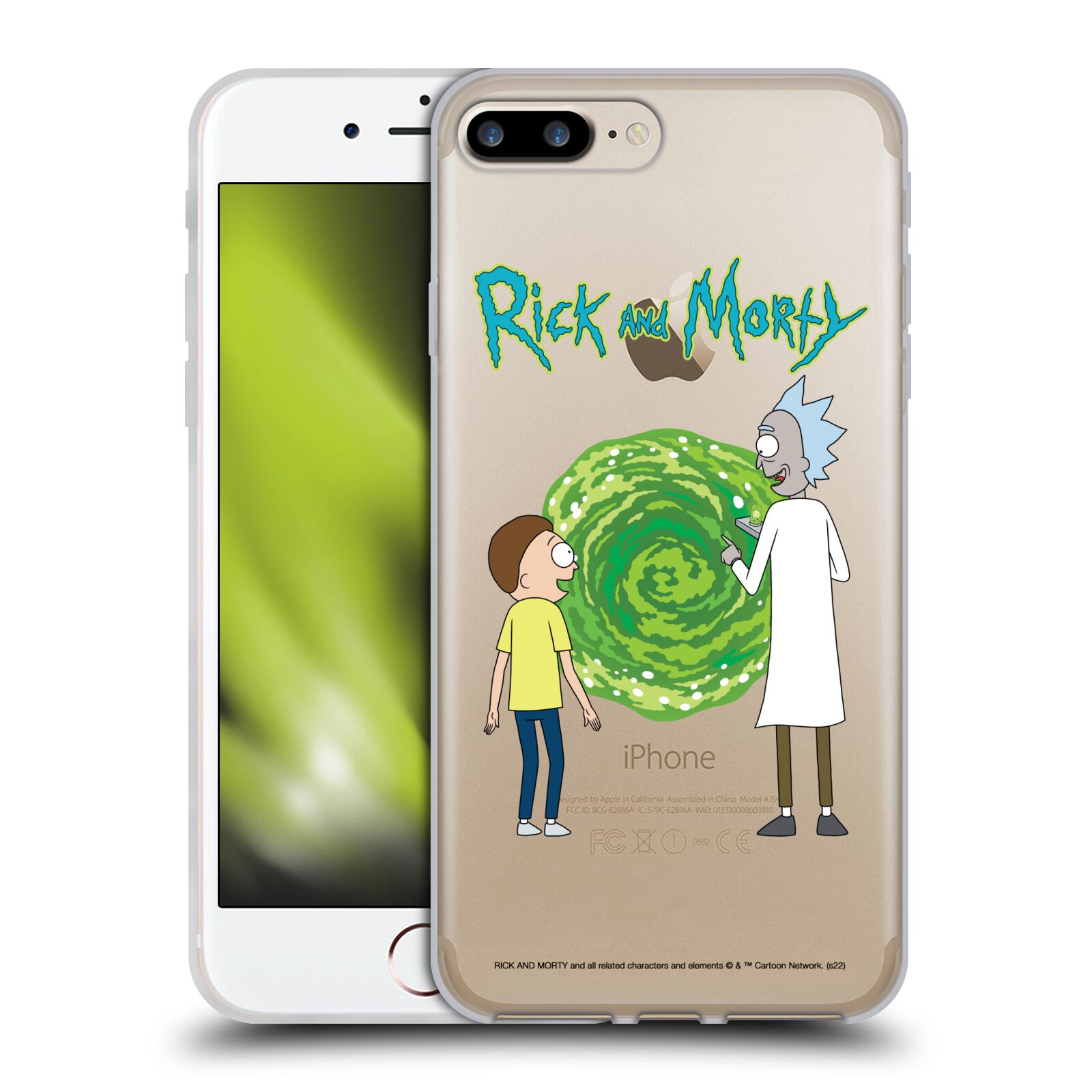 Silikonový obal na mobil Apple Iphone 7+ /  8+ - HEAD CASE - Rick a Morty - Zelená Díra