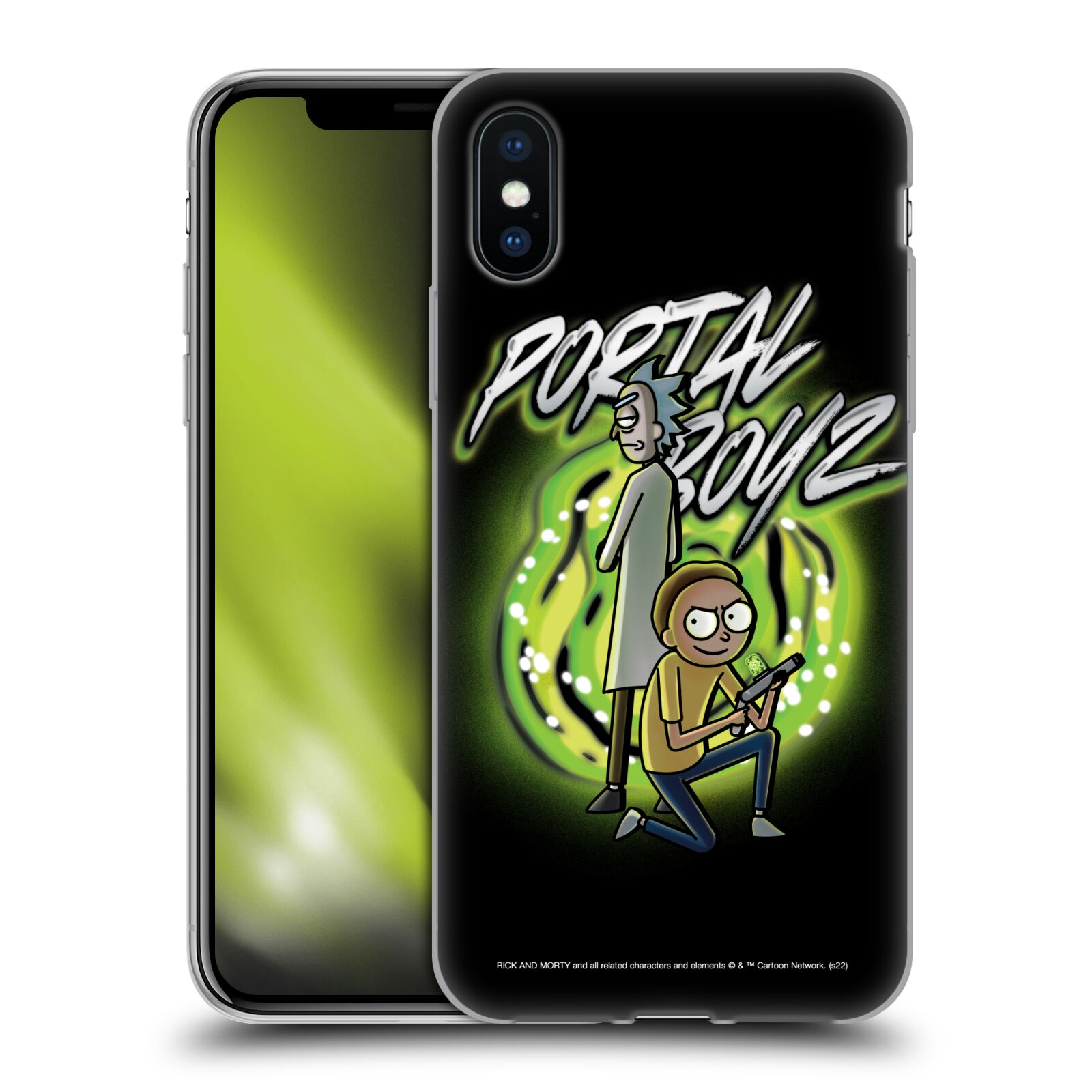 Silikonový obal na mobil Apple iPhone X / XS - HEAD CASE - Rick a Morty - Portal Boyz