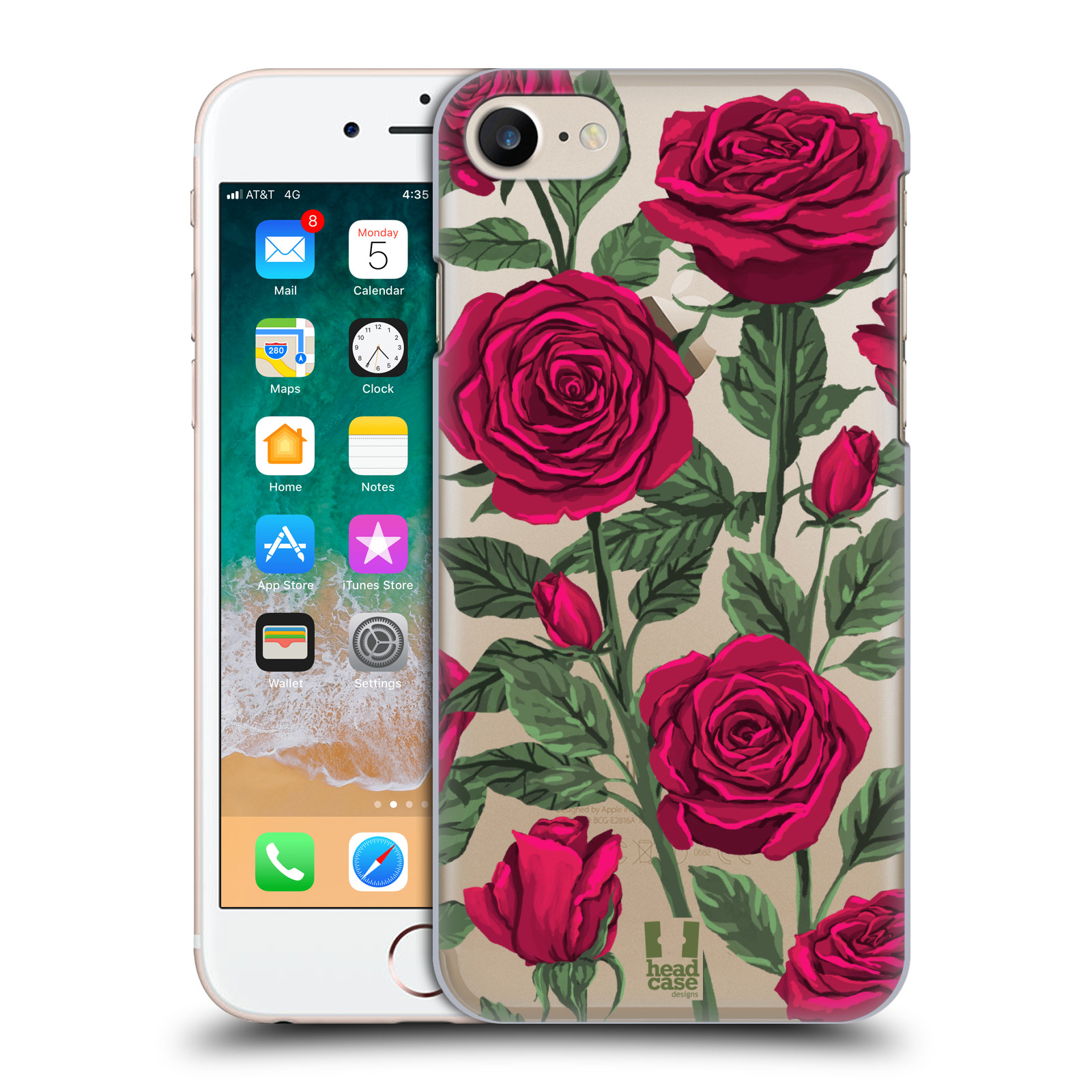 Pouzdro na mobil Apple Iphone 7/8 - HEAD CASE - květina růže