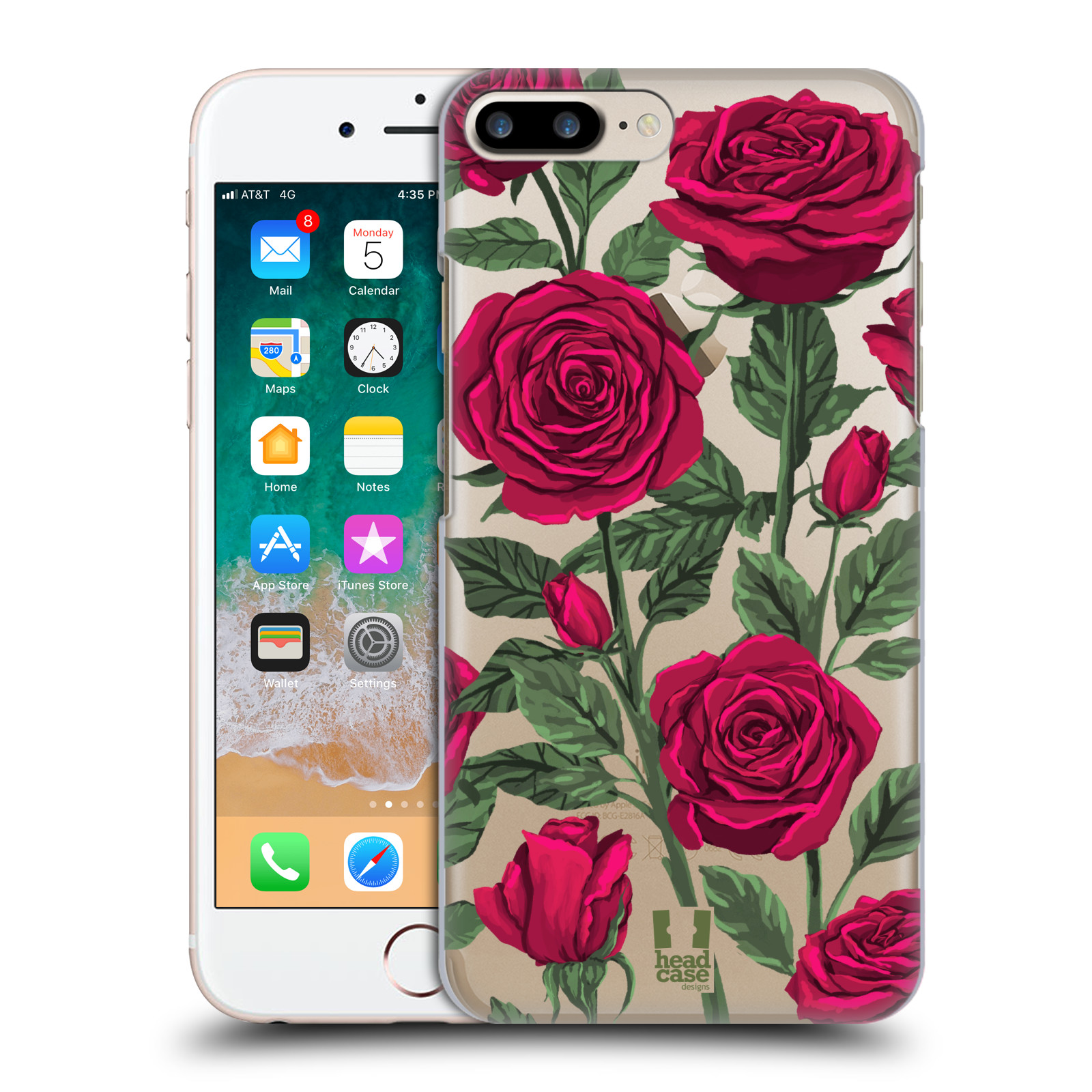 Pouzdro na mobil Apple Iphone 7/8 PLUS - HEAD CASE - květina růže
