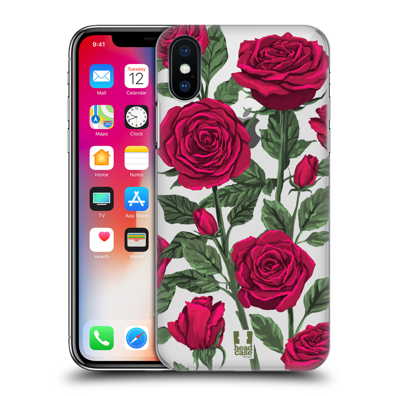 Pouzdro na mobil Apple Iphone X/XS - HEAD CASE - květina růže