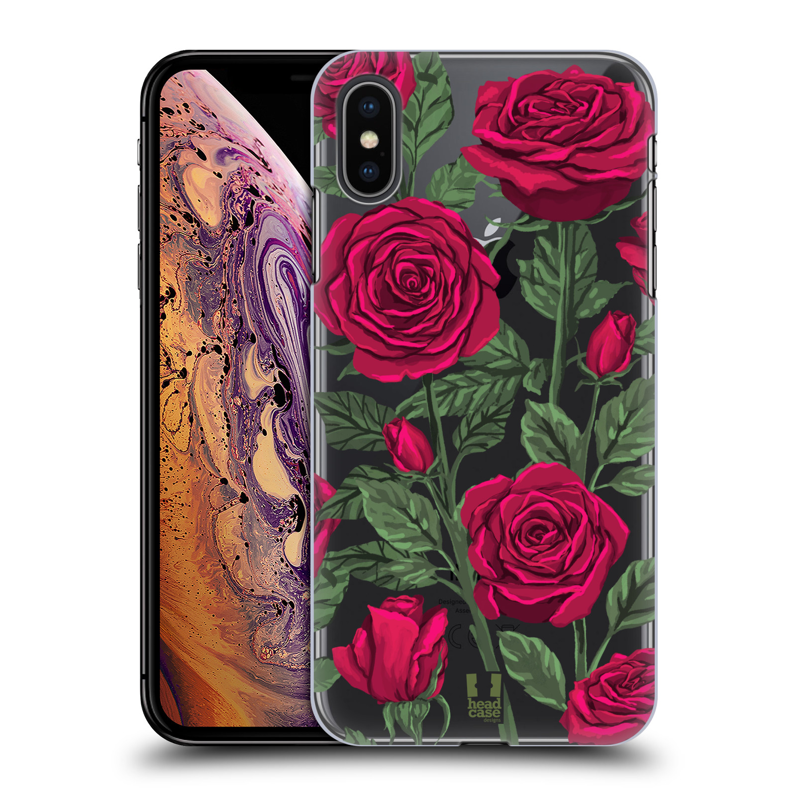 Pouzdro na mobil Apple Iphone XS MAX - HEAD CASE - květina růže