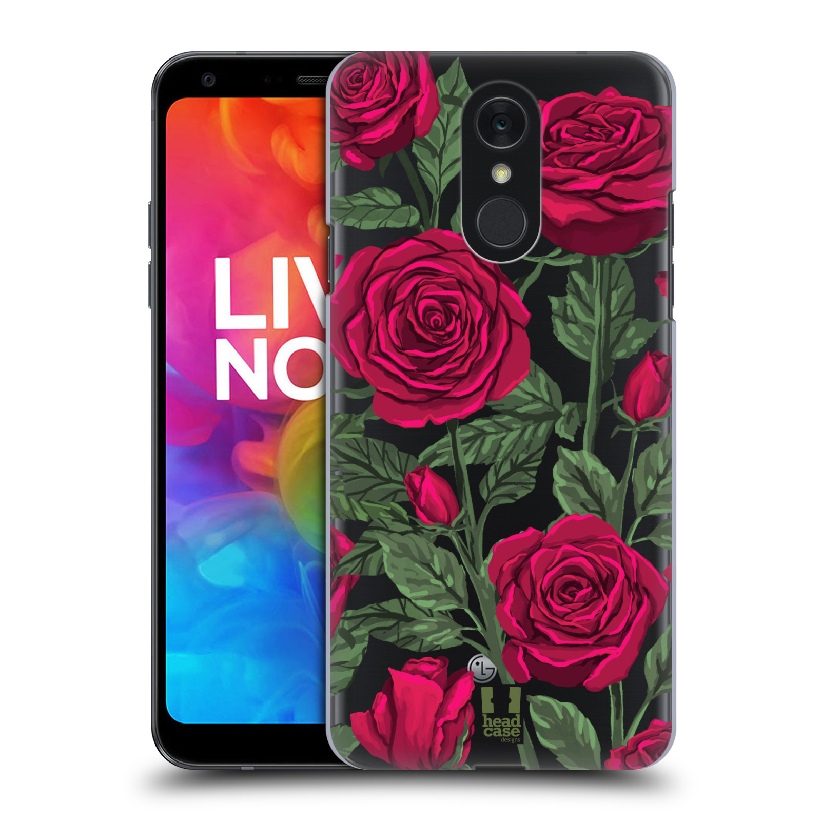 Pouzdro na mobil LG Q7 - HEAD CASE - květina růže