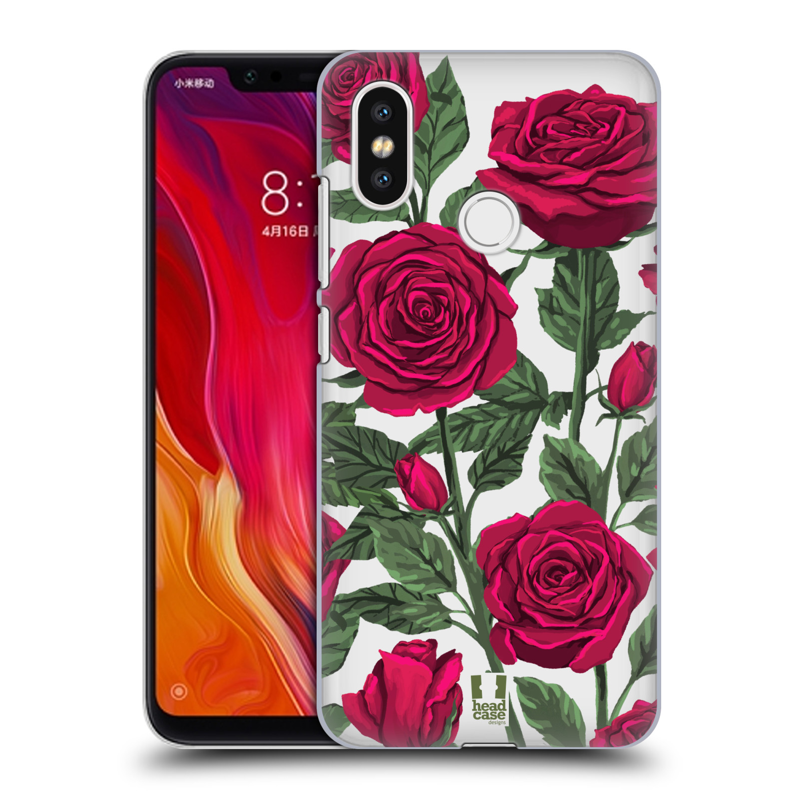 Pouzdro na mobil Xiaomi  Mi 8 - HEAD CASE - květina růže