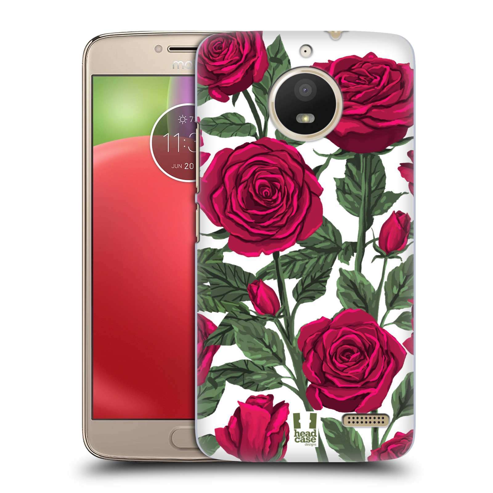 Pouzdro na mobil Lenovo Moto E4 - HEAD CASE - květina růže