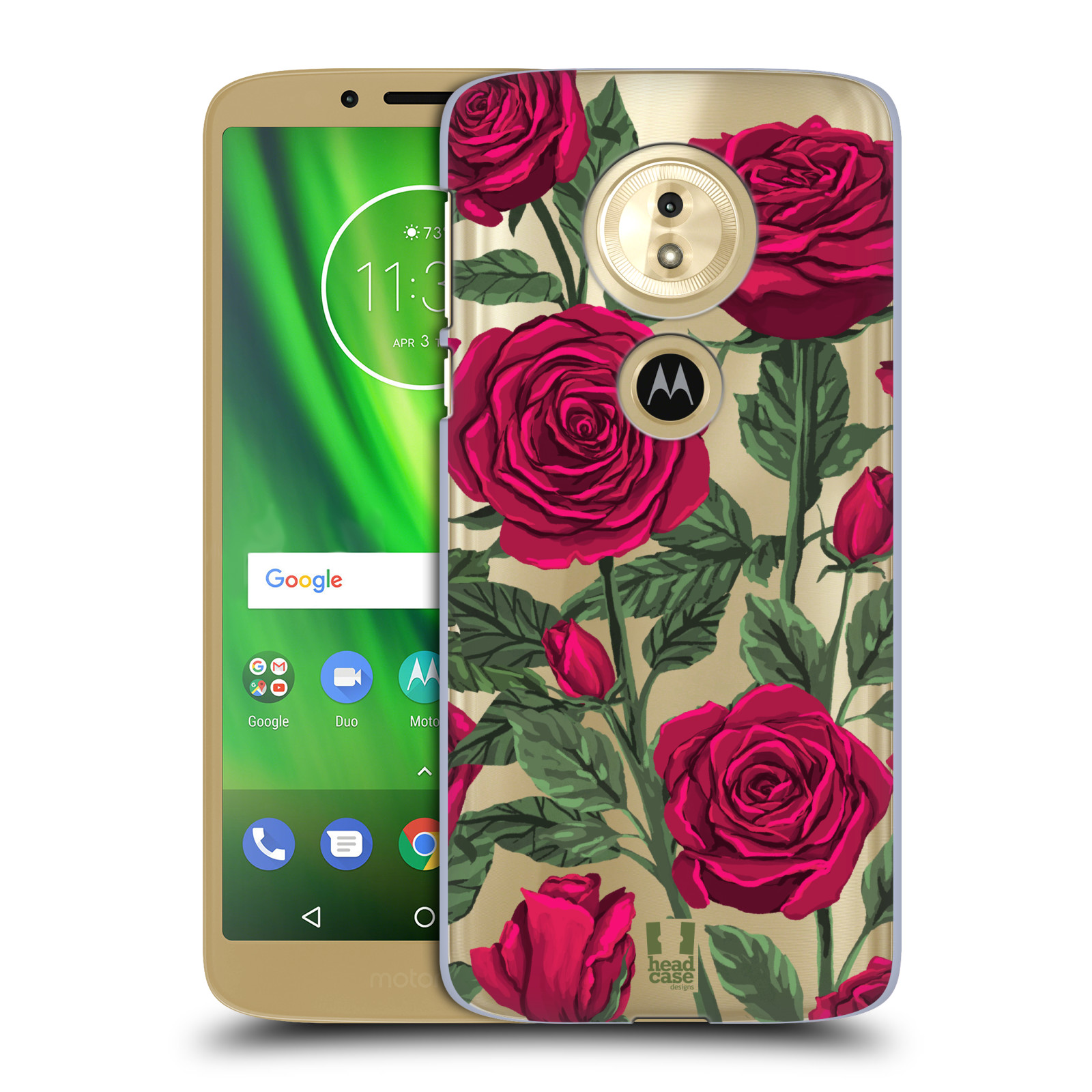 Pouzdro na mobil Motorola Moto E5 - HEAD CASE - květina růže