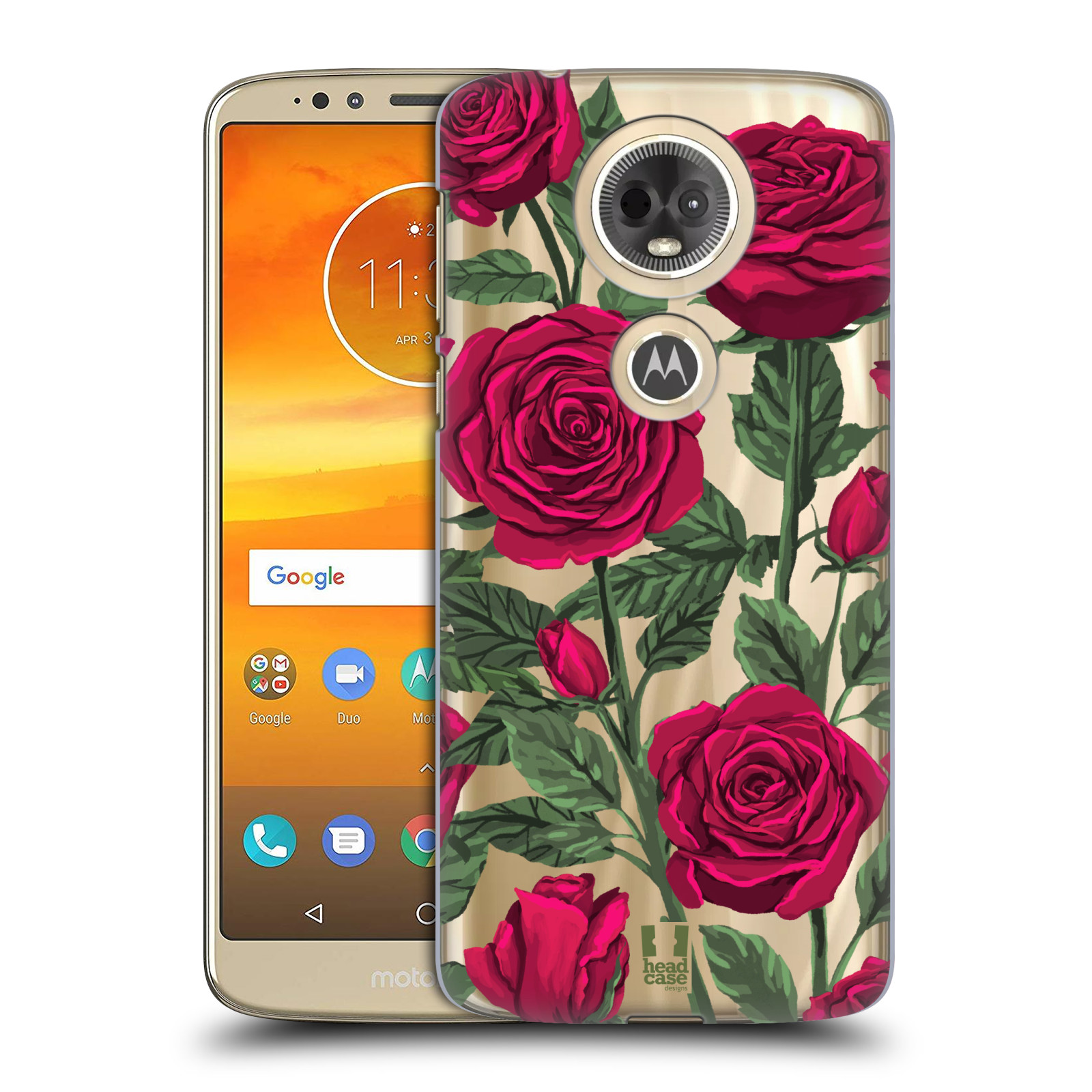 Pouzdro na mobil Motorola Moto E5 PLUS - HEAD CASE - květina růže