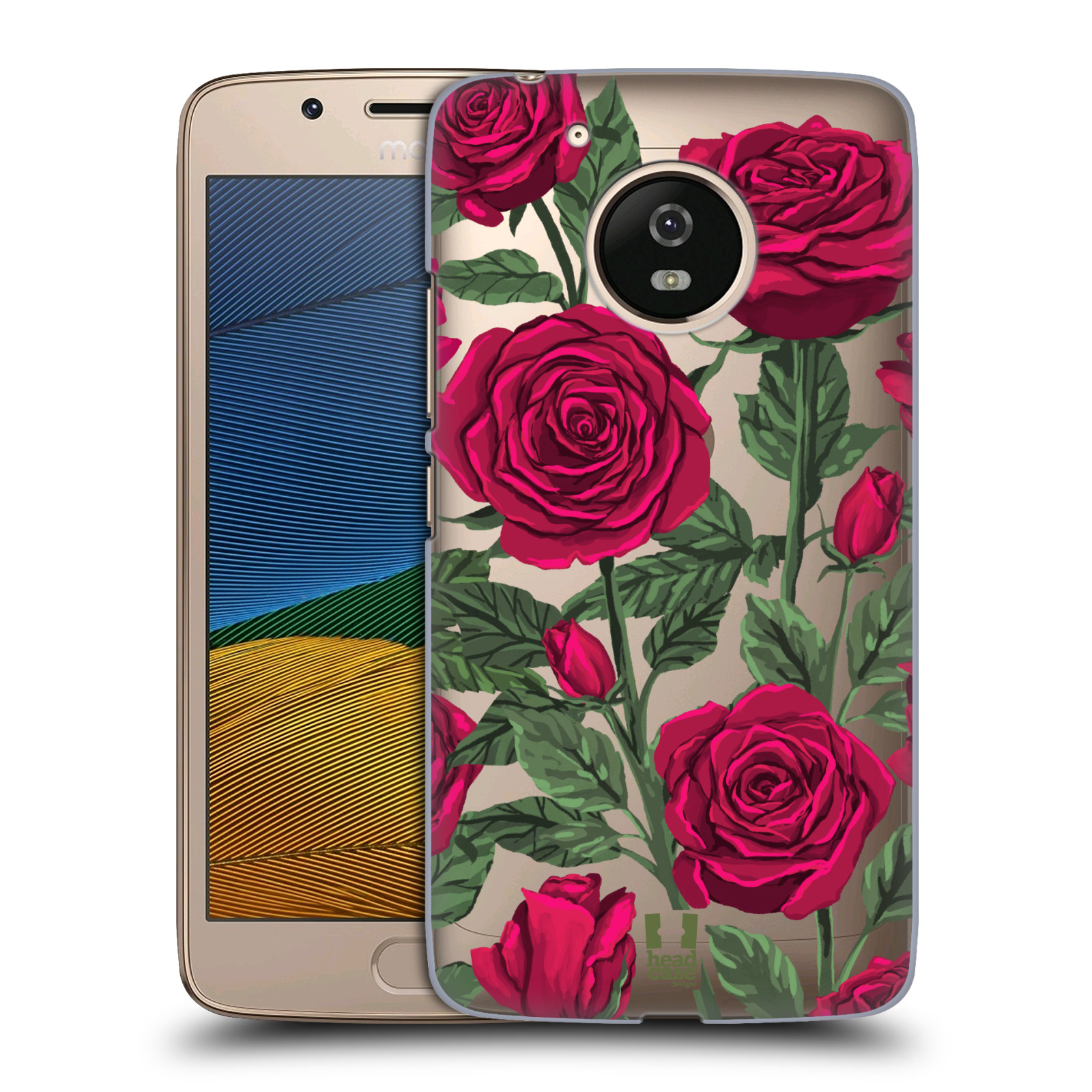 Pouzdro na mobil Lenovo Moto G5 - HEAD CASE - květina růže
