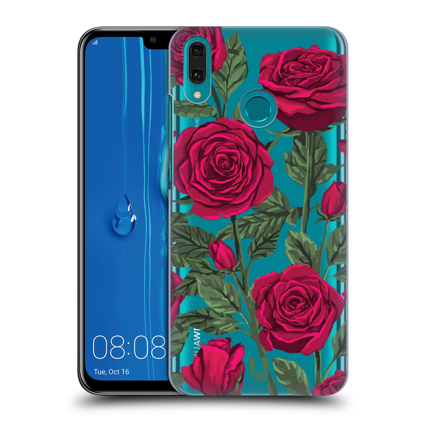 Pouzdro na mobil Huawei Y9 2019 - HEAD CASE - květina růže