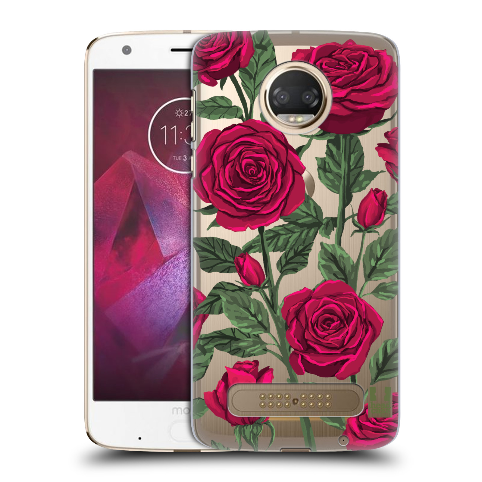 Pouzdro na mobil Motorola Moto Z2 PLAY - HEAD CASE - květina růže