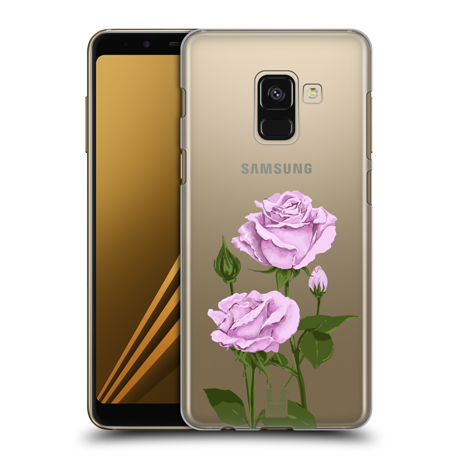 Pouzdro na mobil Samsung Galaxy A8+ 2018, A8 PLUS 2018 - HEAD CASE - květina růže růžová