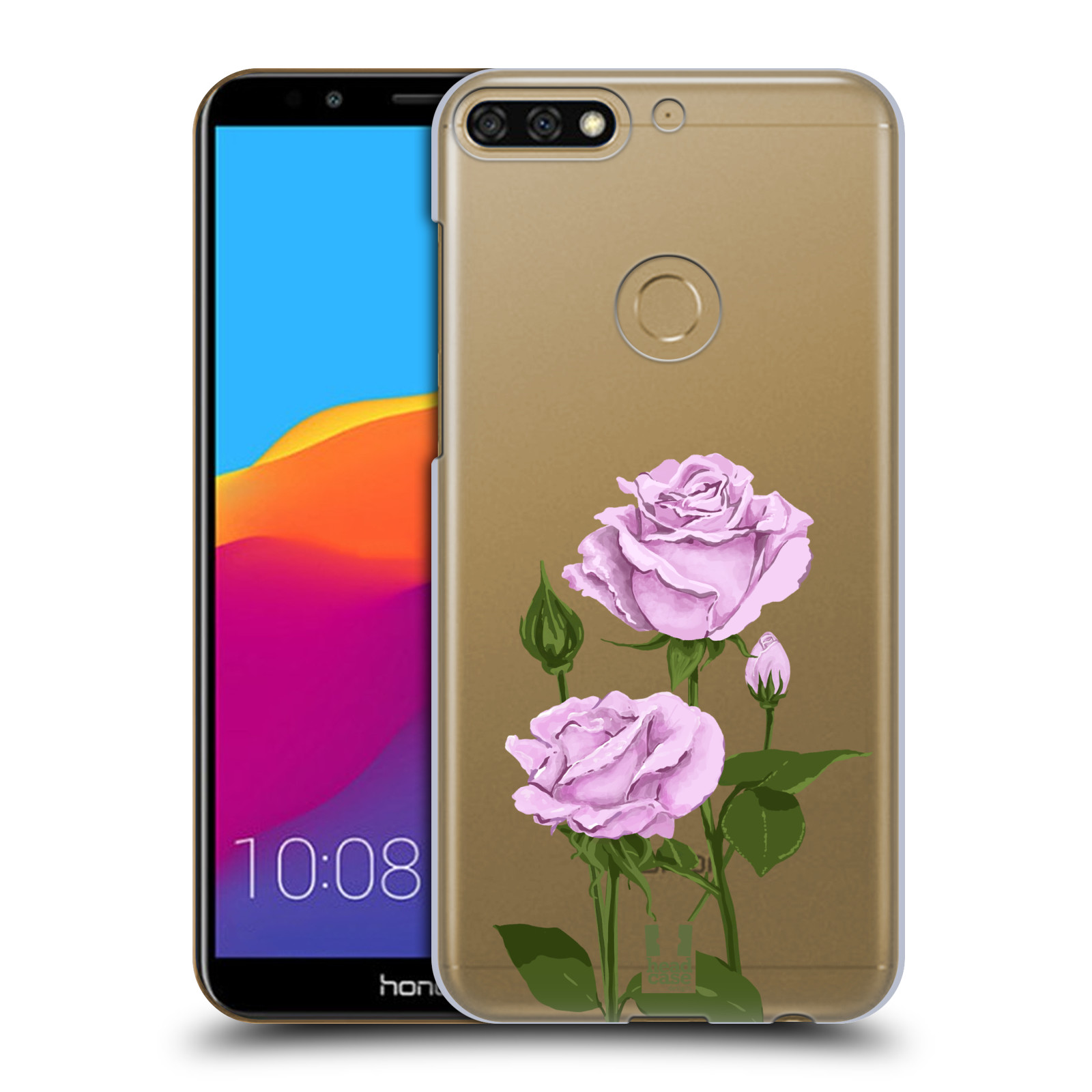 Pouzdro na mobil HONOR 7C - HEAD CASE - květina růže růžová