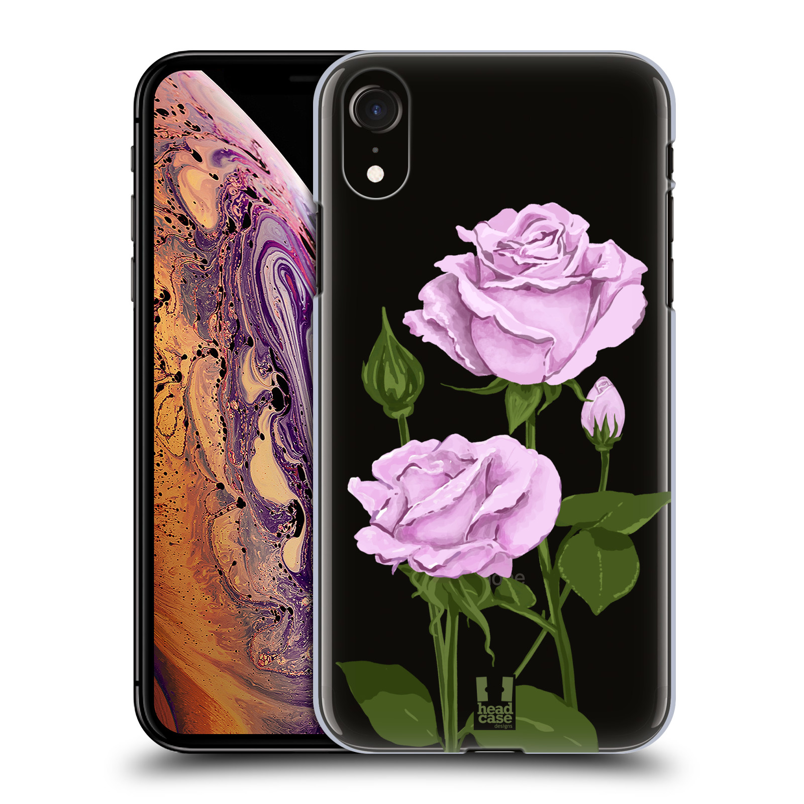 Pouzdro na mobil Apple Iphone XR - HEAD CASE - květina růže růžová