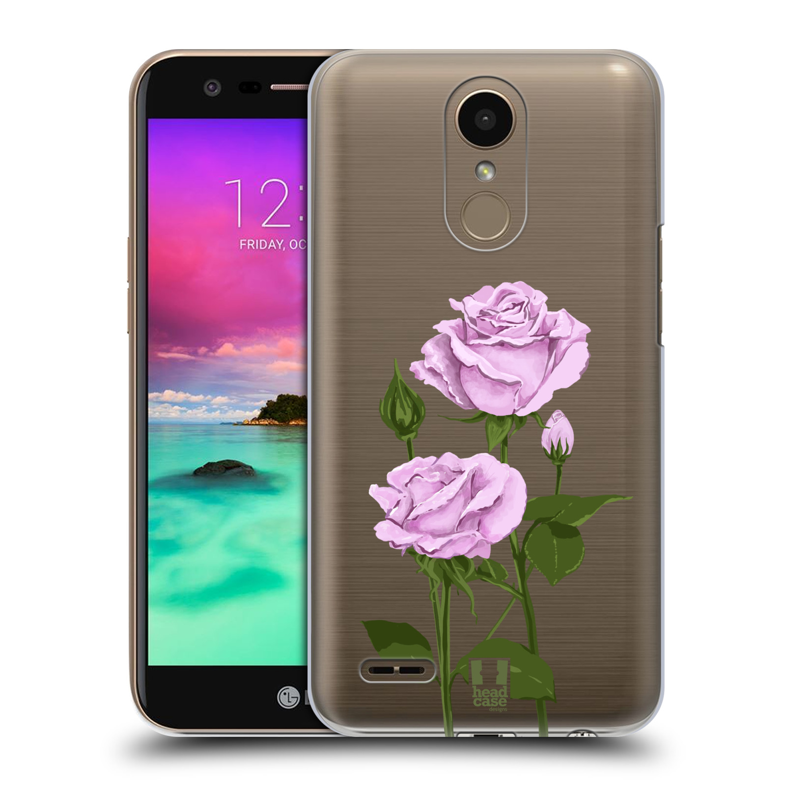 Pouzdro na mobil LG K10 2017 / K10 2017 DUAL SIM - HEAD CASE - květina růže růžová