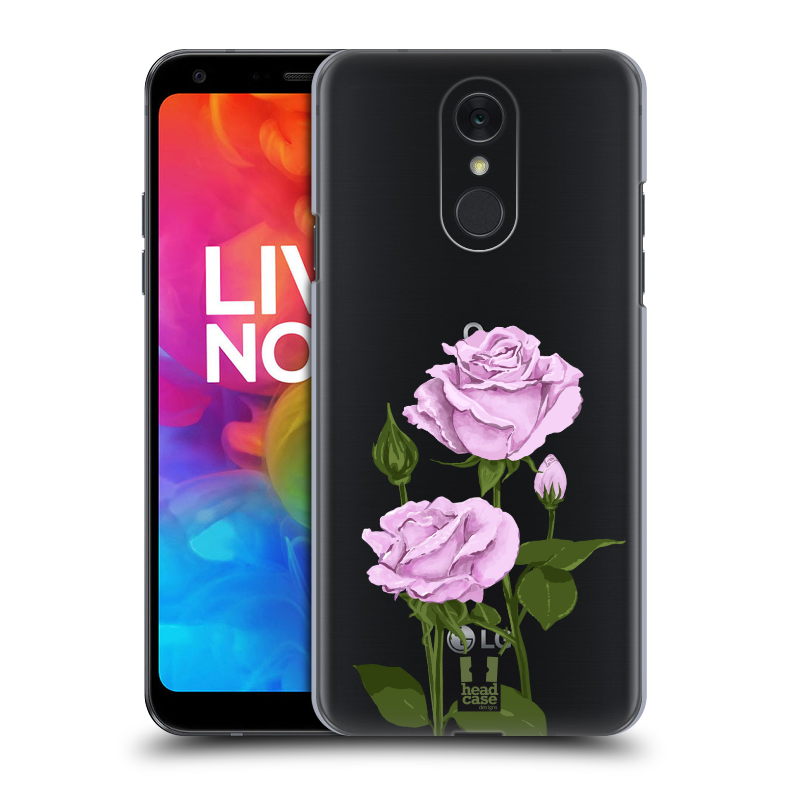 Pouzdro na mobil LG Q7 - HEAD CASE - květina růže růžová