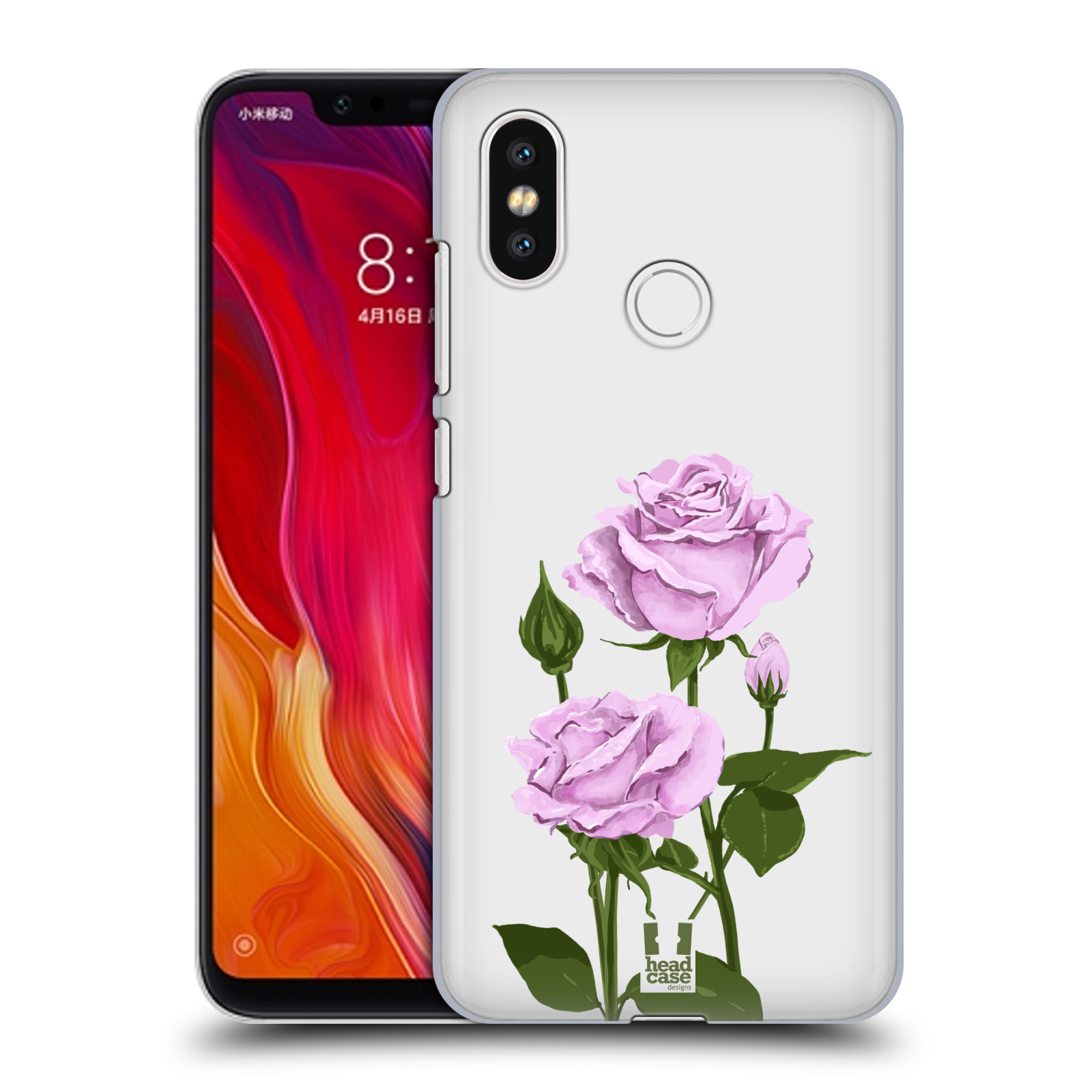 Pouzdro na mobil Xiaomi  Mi 8 - HEAD CASE - květina růže růžová
