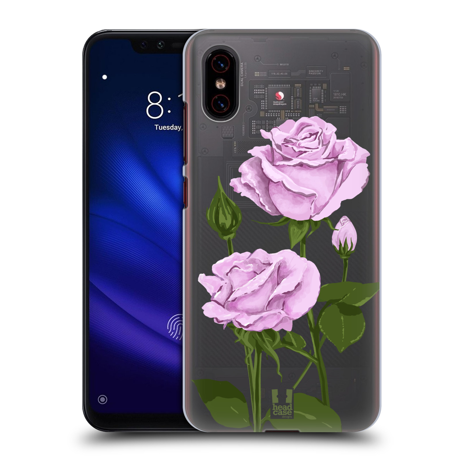 Pouzdro na mobil Xiaomi  Mi 8 PRO - HEAD CASE - květina růže růžová