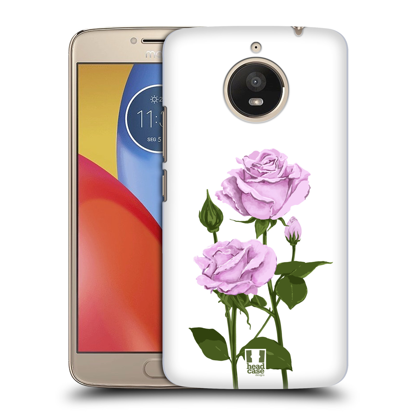 Pouzdro na mobil Lenovo Moto E4 PLUS - HEAD CASE - květina růže růžová