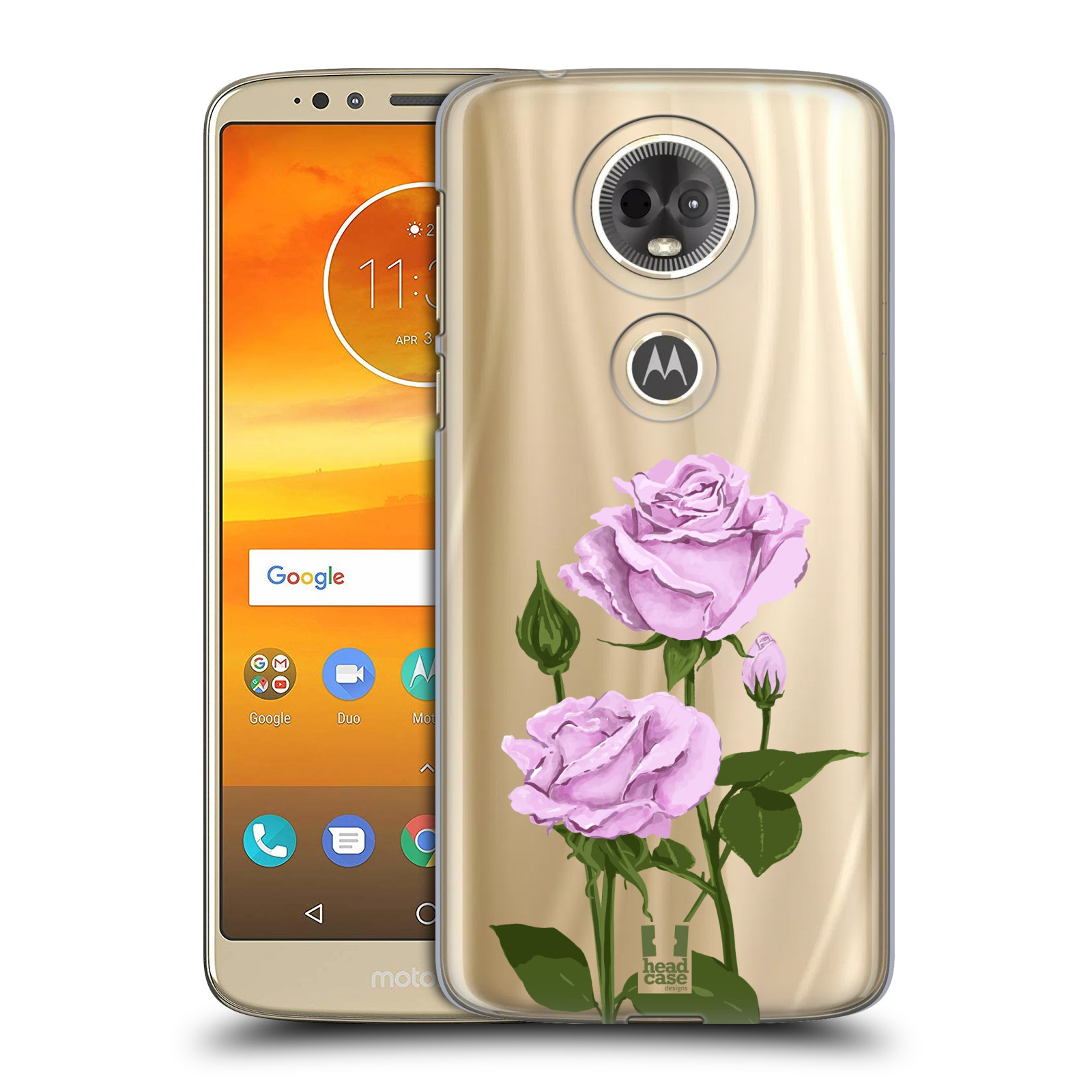 Pouzdro na mobil Motorola Moto E5 PLUS - HEAD CASE - květina růže růžová