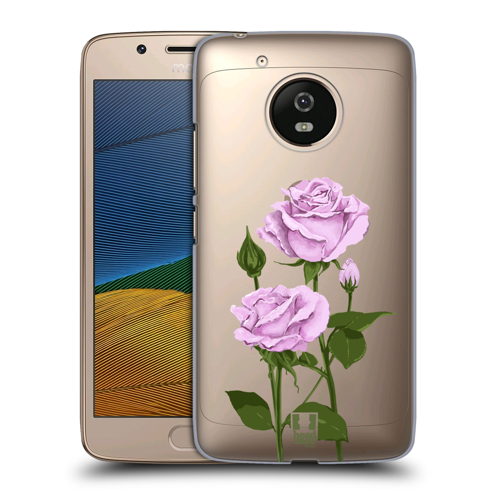 Pouzdro na mobil Lenovo Moto G5 - HEAD CASE - květina růže růžová