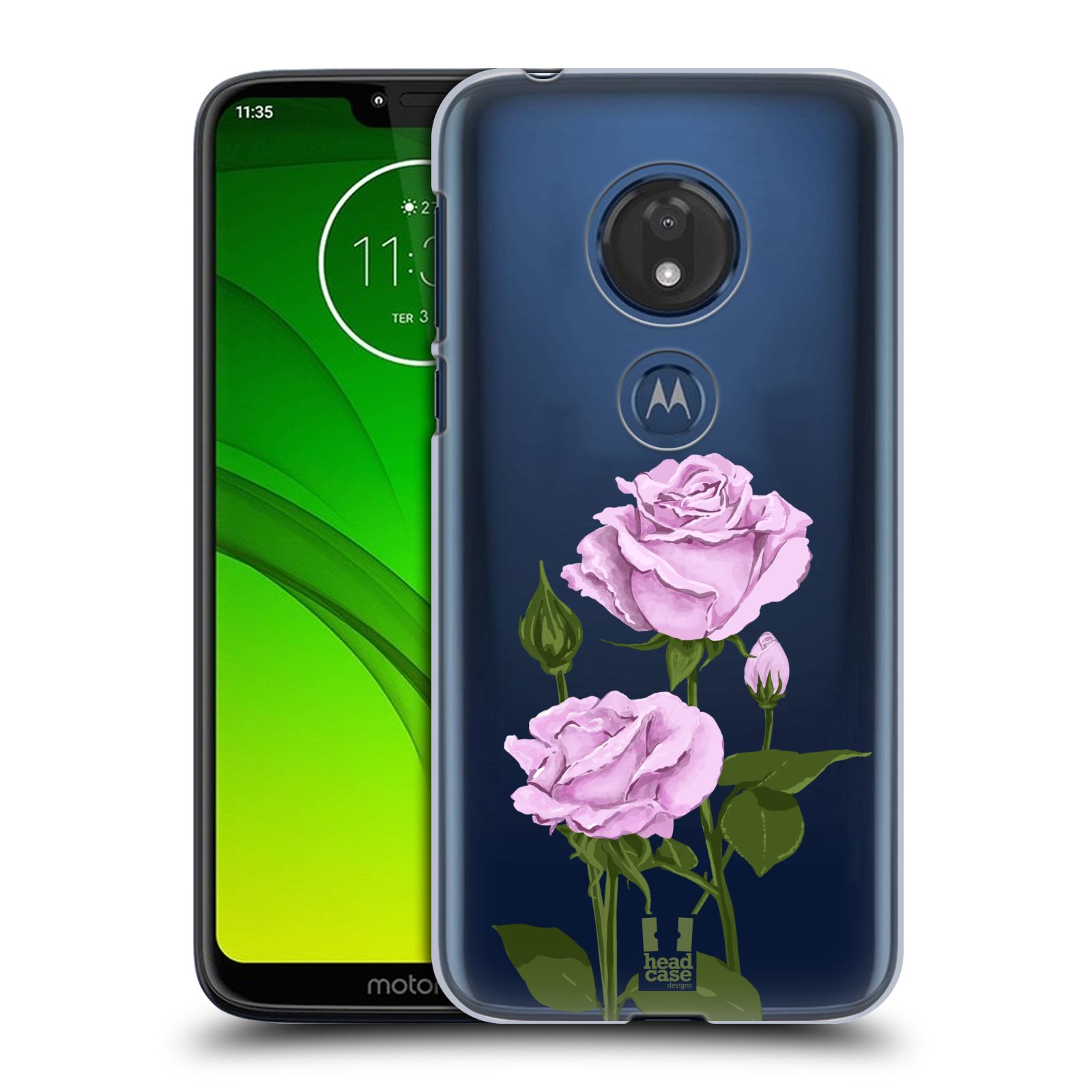 Pouzdro na mobil Motorola Moto G7 Play - HEAD CASE - květina růže růžová