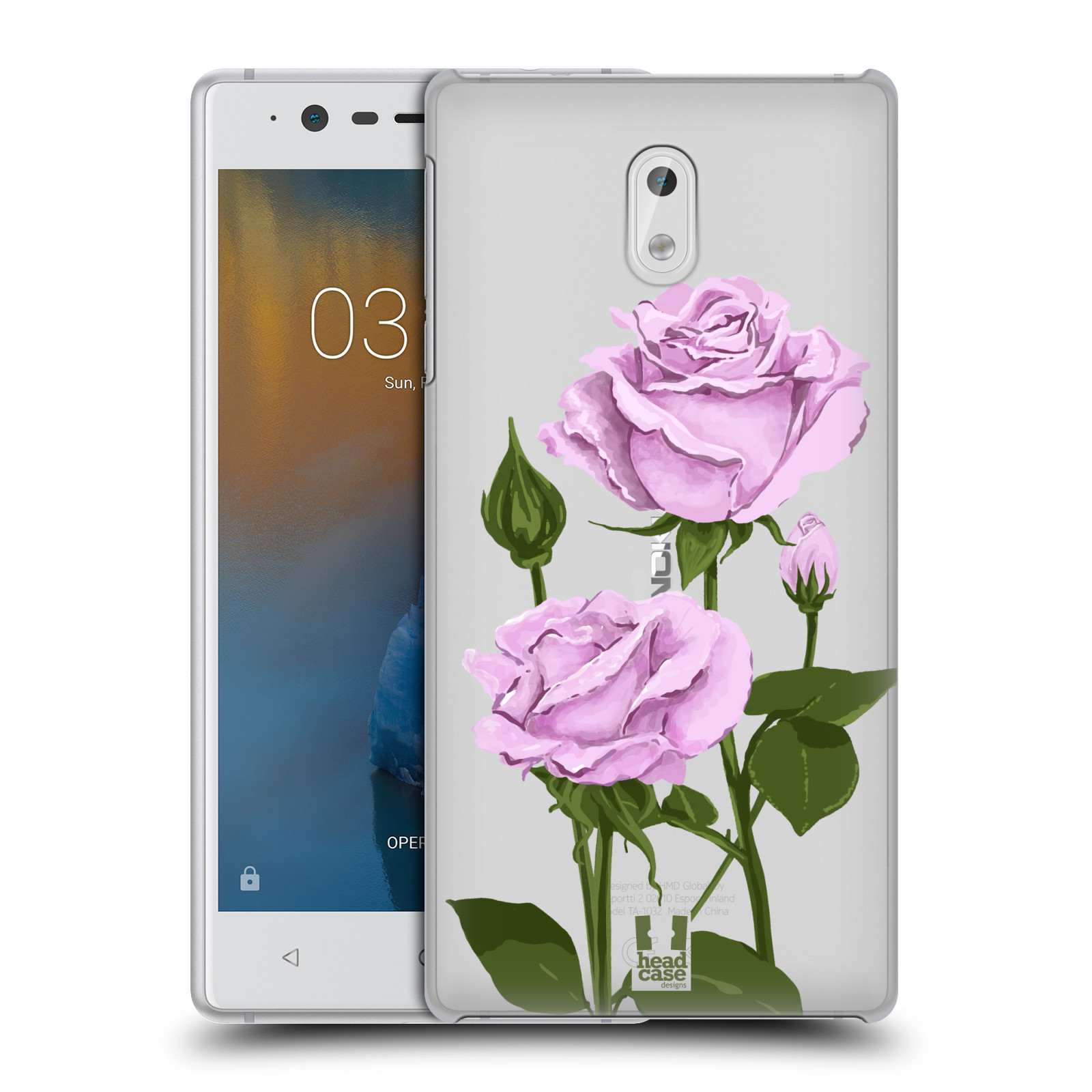 Pouzdro na mobil Nokia 3 - HEAD CASE - květina růže růžová