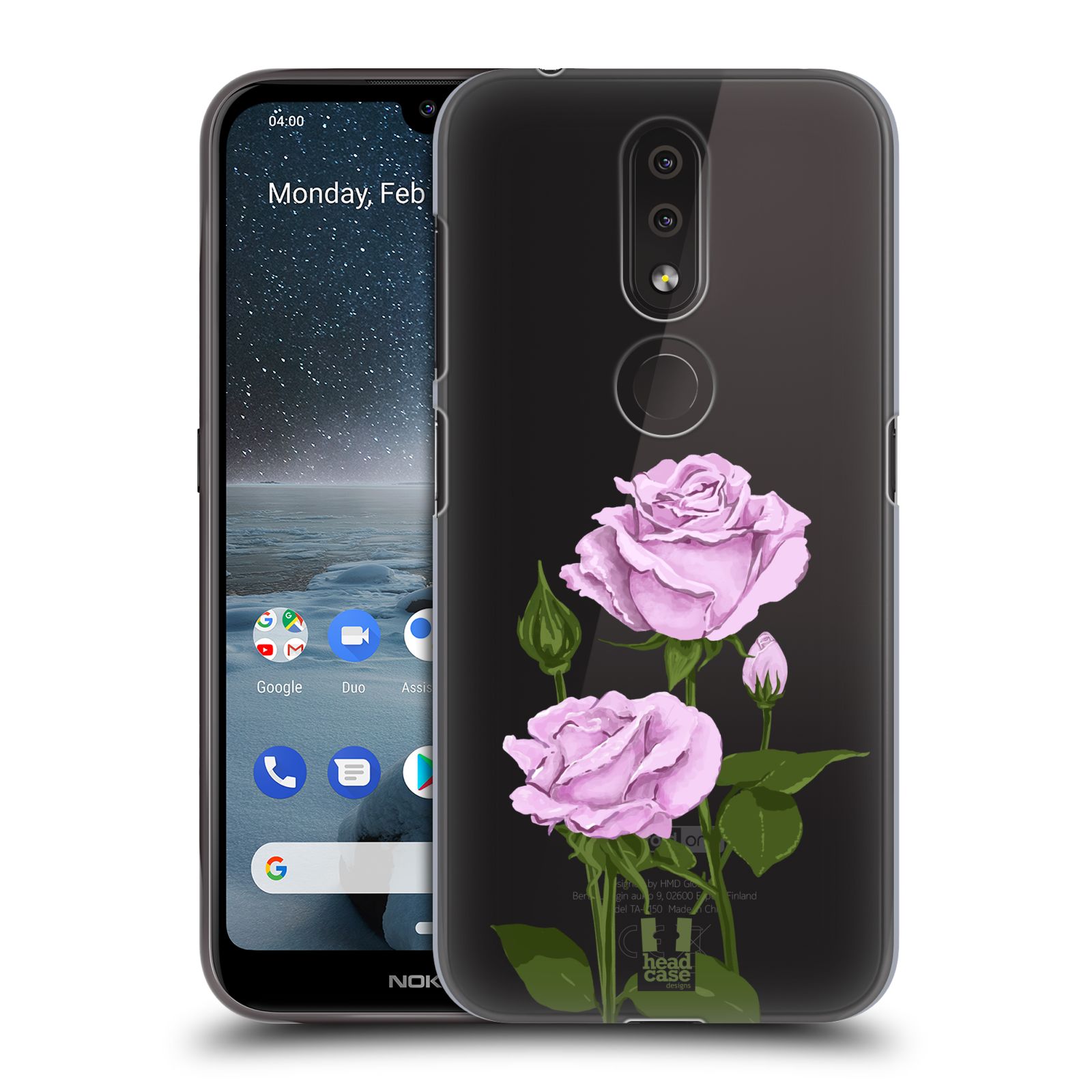 Pouzdro na mobil Nokia 4.2 - HEAD CASE - květina růže růžová