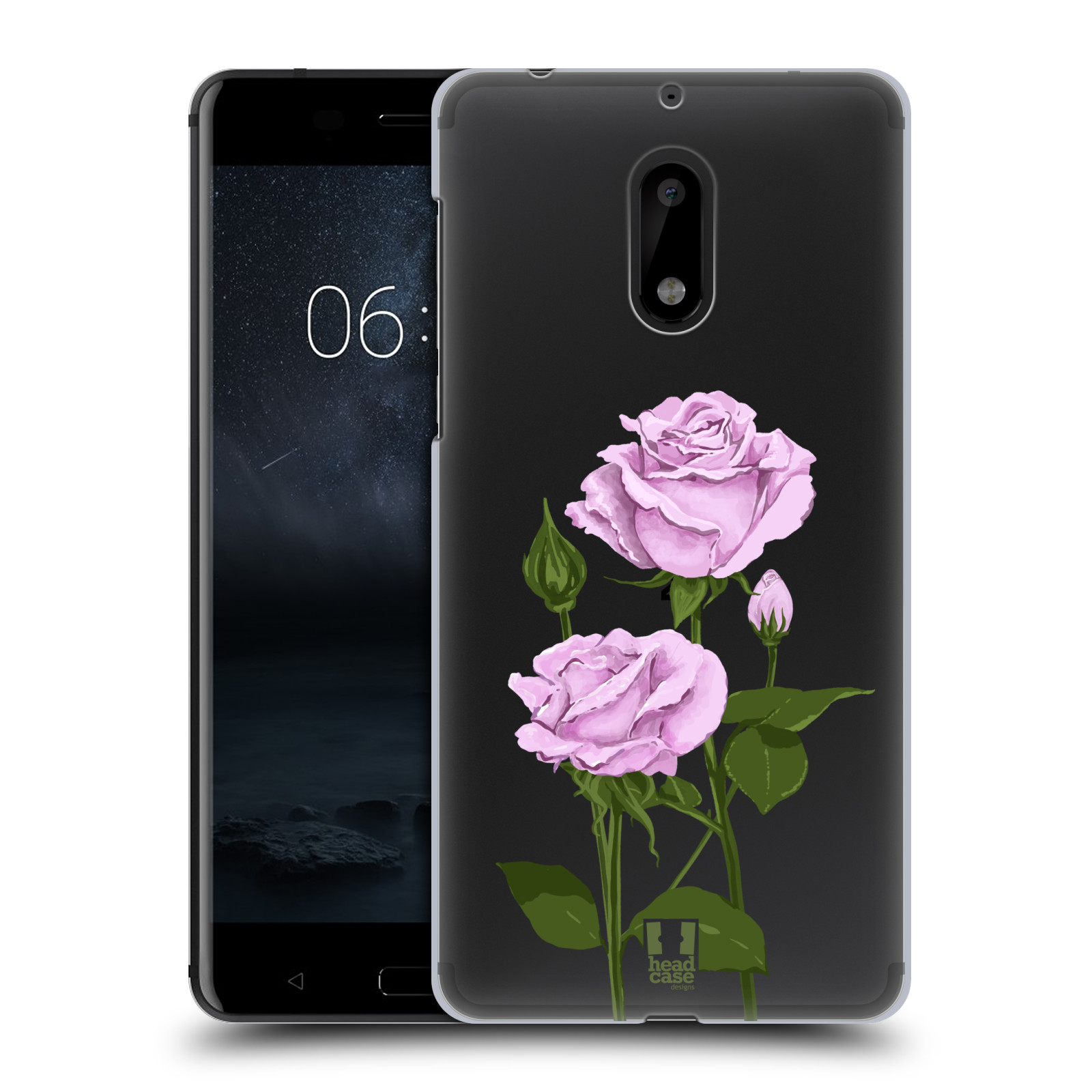 Pouzdro na mobil Nokia 6 - HEAD CASE - květina růže růžová