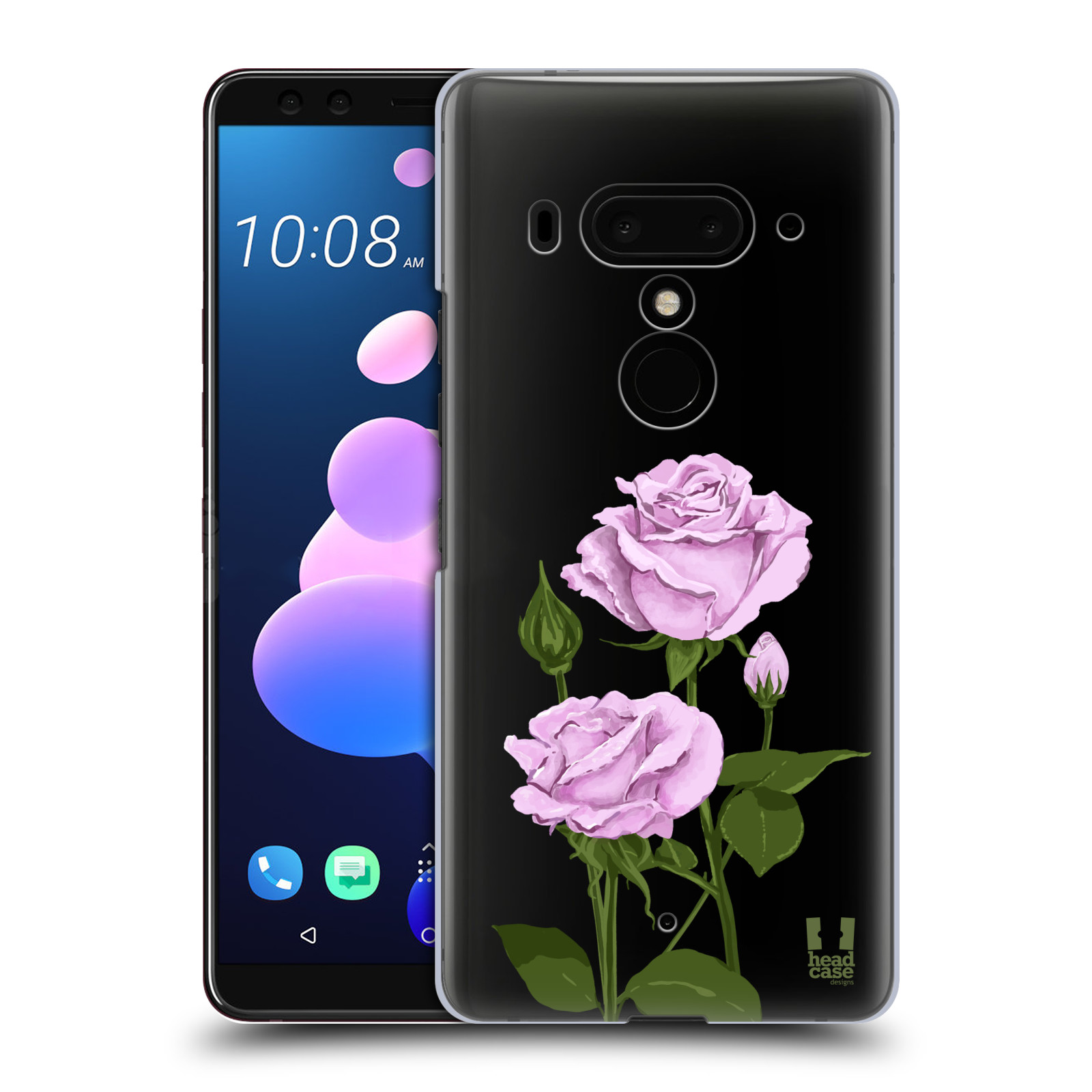 Pouzdro na mobil HTC U 12 PLUS / U 12+ DUAL SIM - HEAD CASE - květina růže růžová