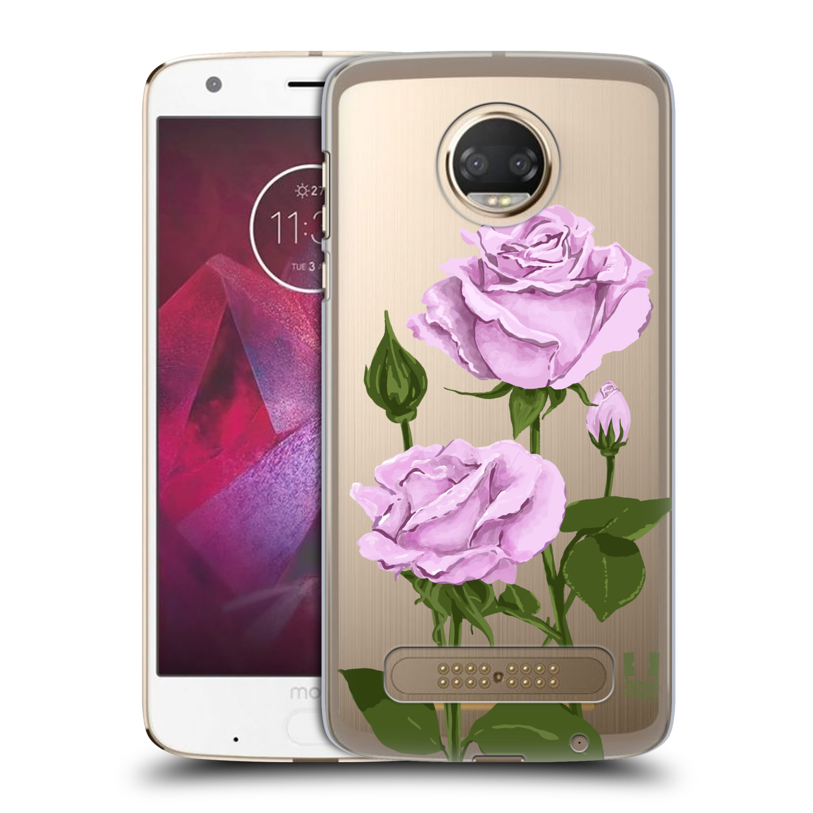 Pouzdro na mobil Motorola Moto Z2 PLAY - HEAD CASE - květina růže růžová