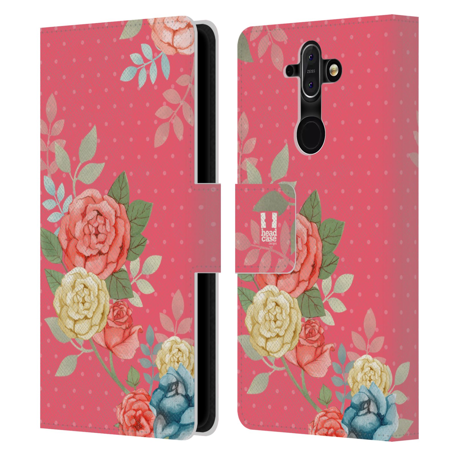 HEAD CASE Flipové pouzdro pro mobil Nokia 8 SIROCCO romantické květy růžová