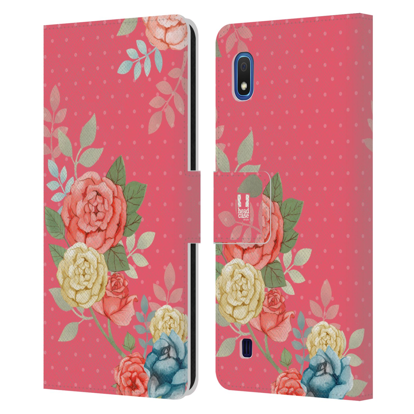 Pouzdro na mobil Samsung Galaxy A10 romantické květy růžová