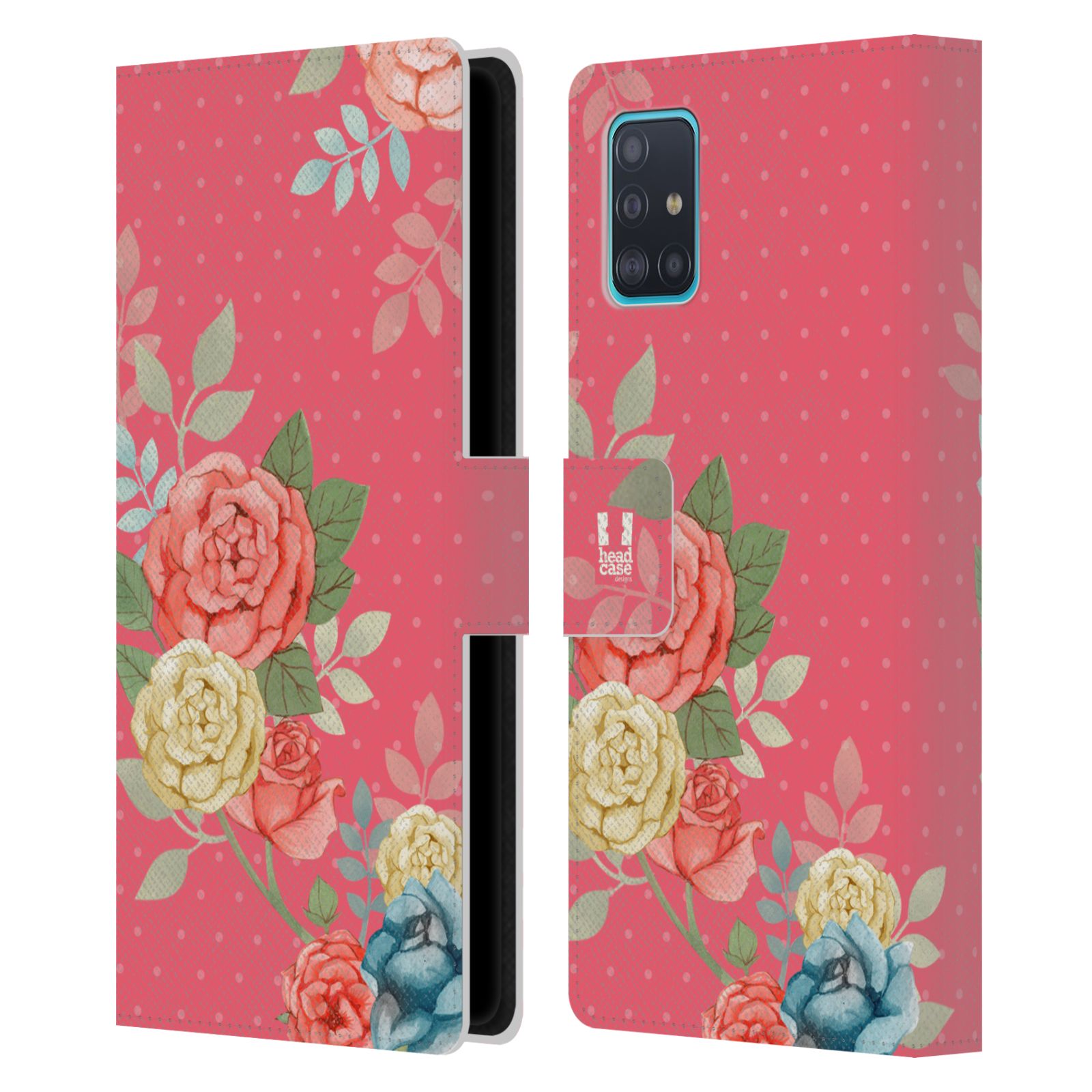 Pouzdro na mobil Samsung Galaxy A51 (A515F) romantické květy růžová