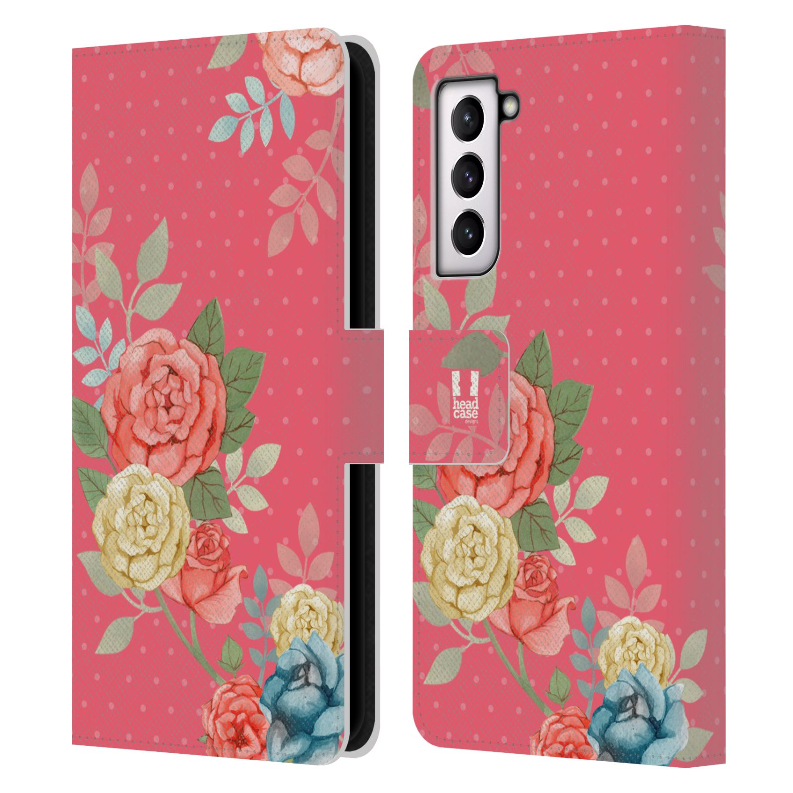Pouzdro HEAD CASE na mobil Samsung Galaxy S21 / S21 5G romantické květy růžová