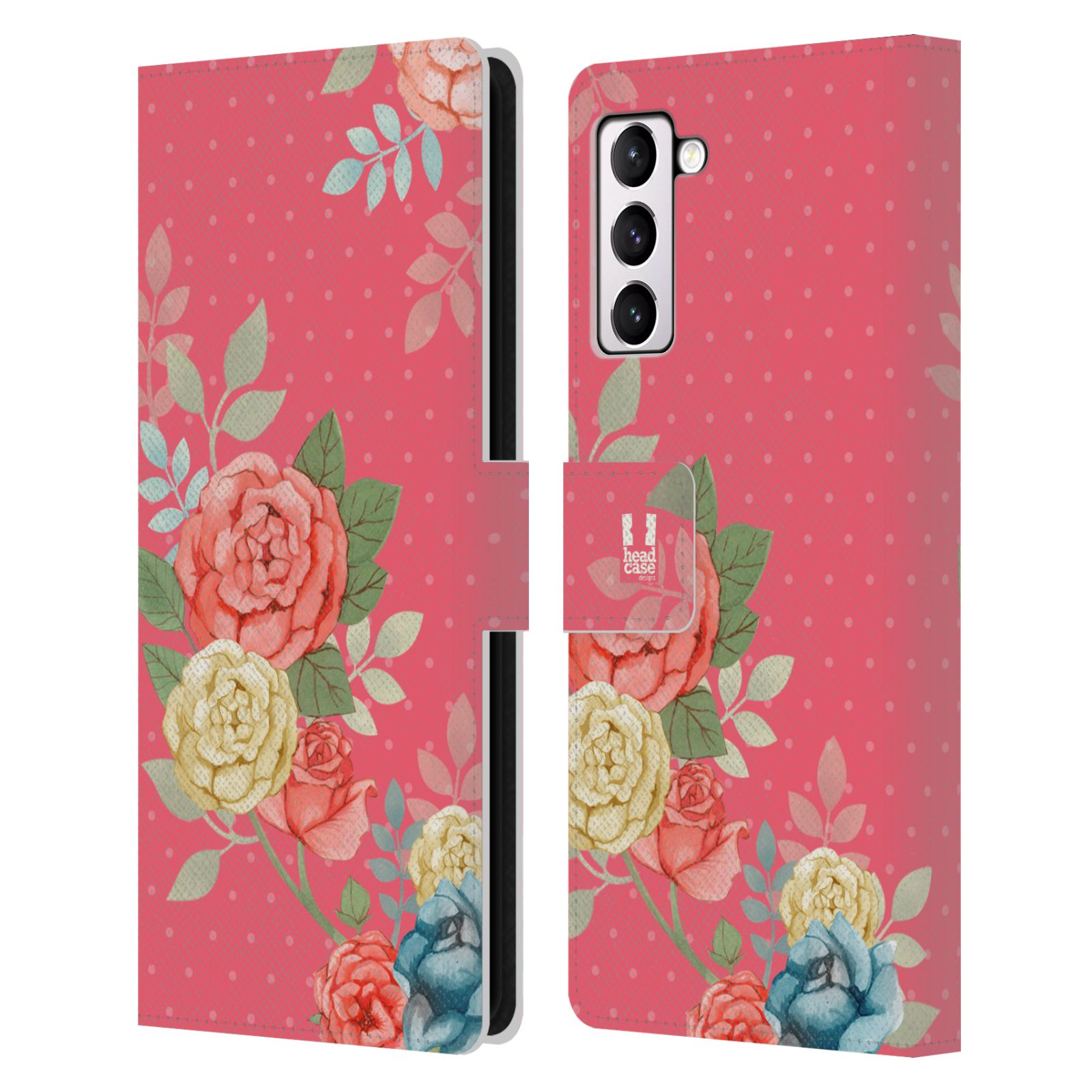 Pouzdro HEAD CASE na mobil Samsung Galaxy S21+ 5G / S21 PLUS 5G romantické květy růžová