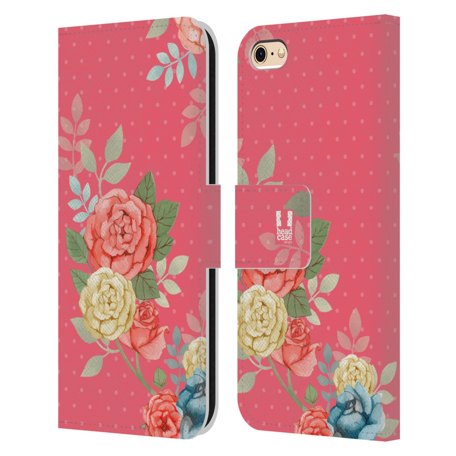 HEAD CASE Flipové pouzdro pro mobil Apple Iphone 6/6s romantické květy růžová