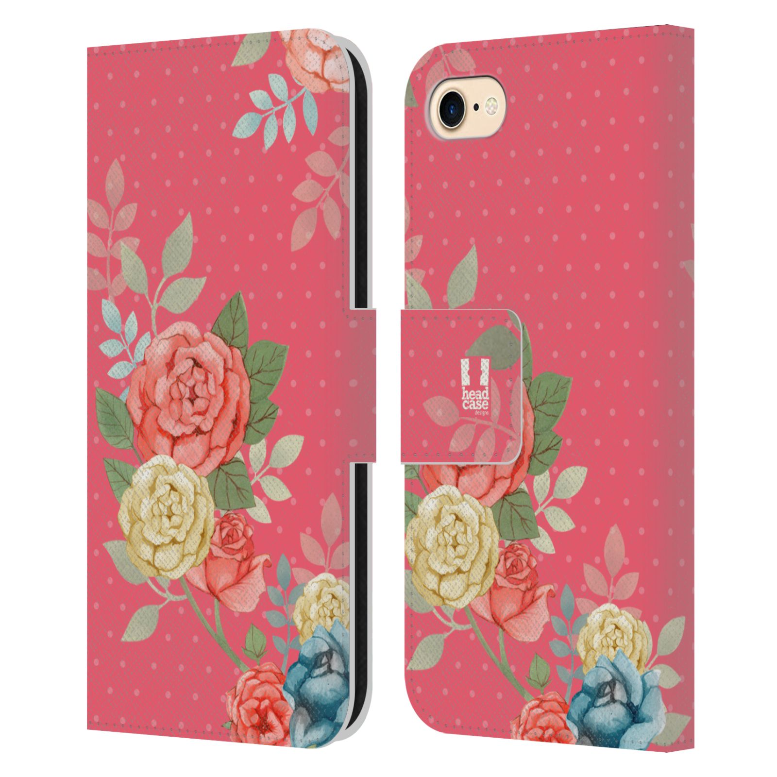 HEAD CASE Flipové pouzdro pro mobil Apple Iphone 7/8/SE 2020 romantické květy růžová