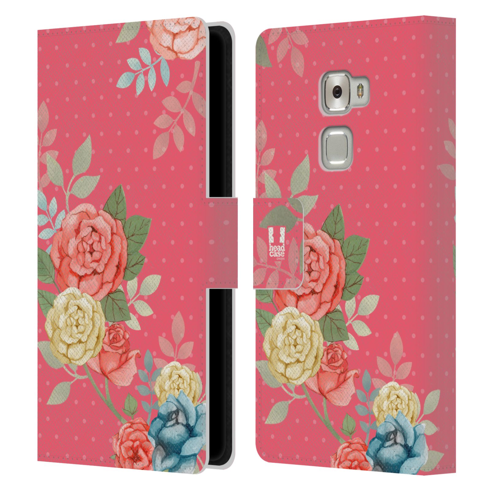 HEAD CASE Flipové pouzdro pro mobil Huawei MATE S romantické květy růžová