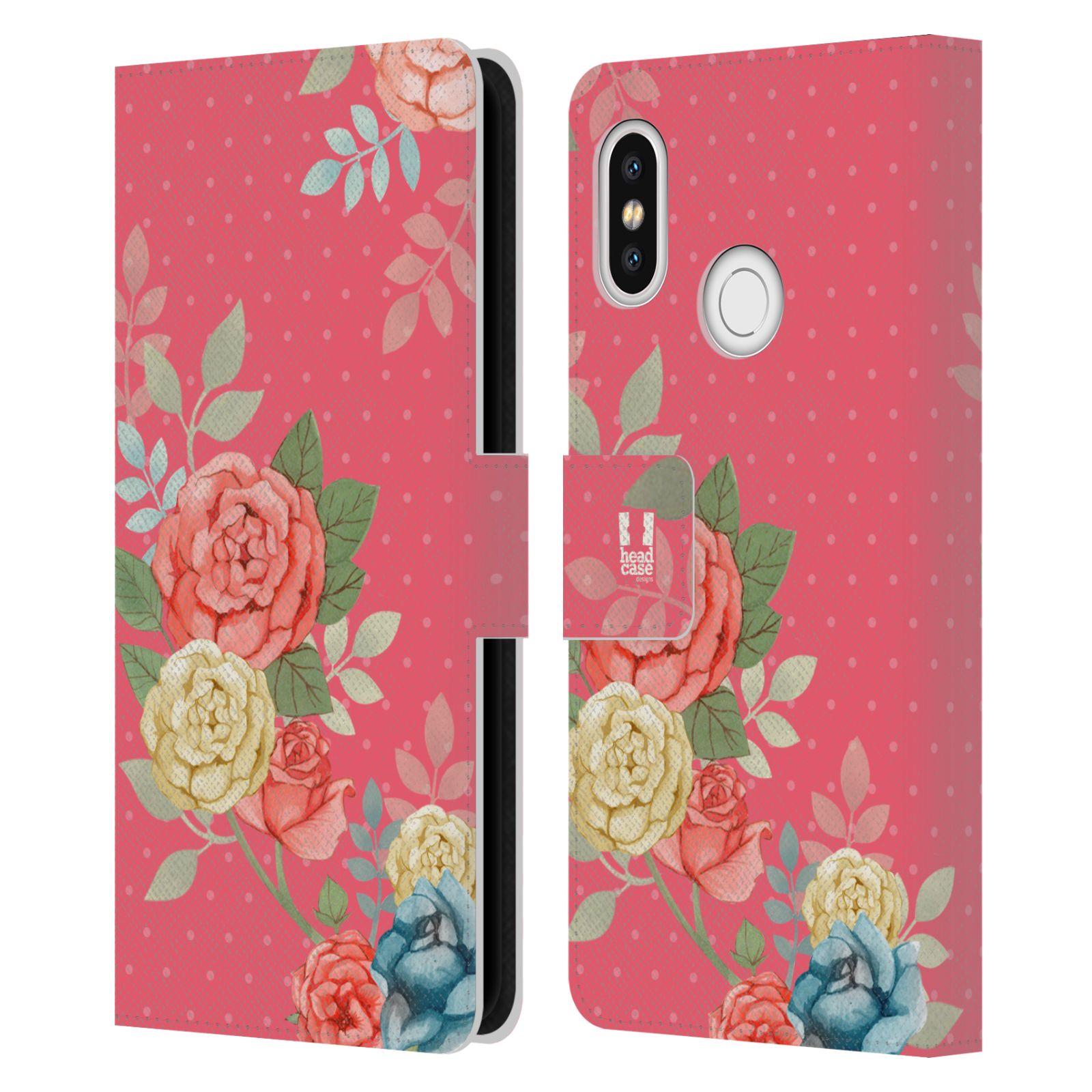 HEAD CASE Flipové pouzdro pro mobil Xiaomi Mi 8 romantické květy růžová