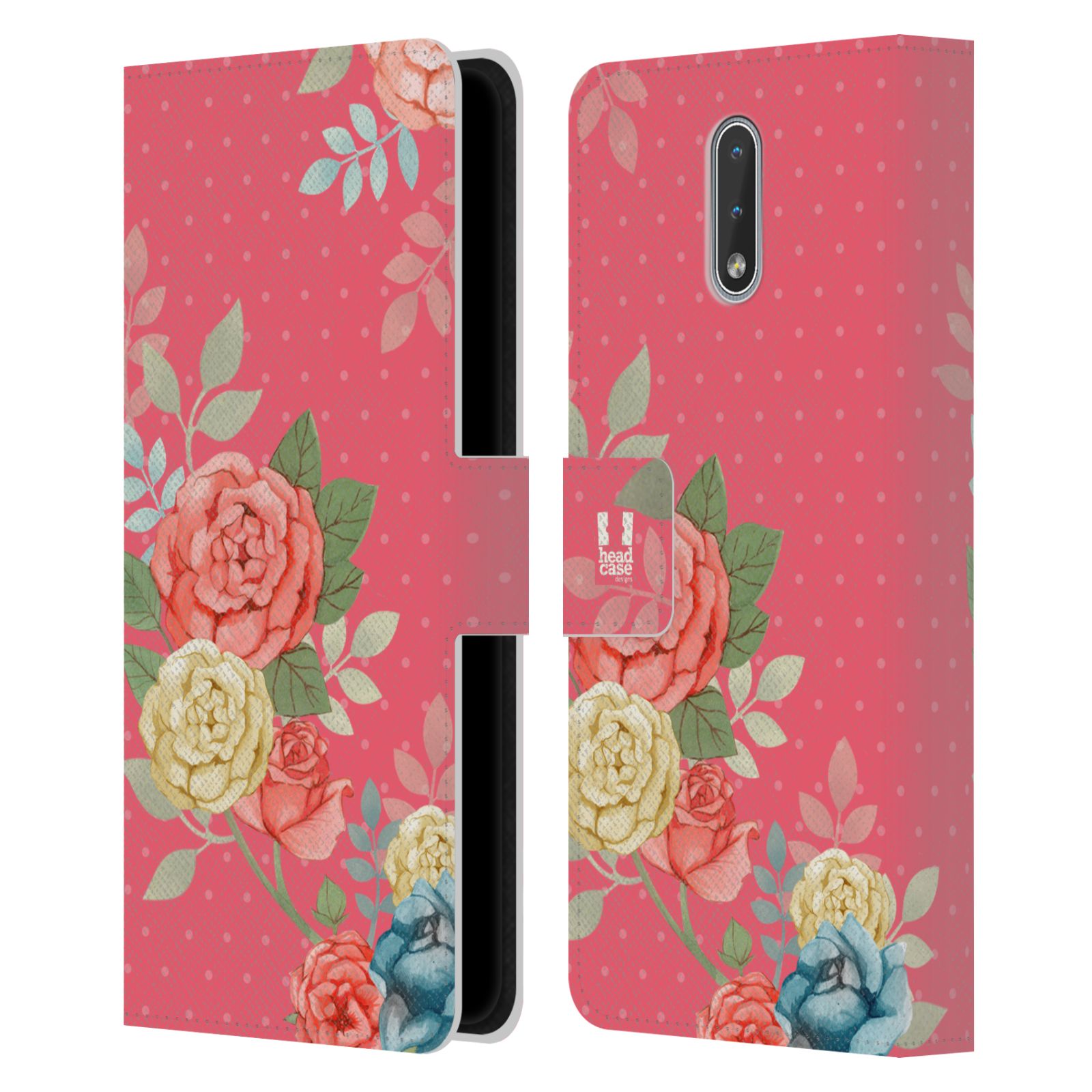 Pouzdro HEAD CASE na mobil Nokia 2.3 romantické květy růžová