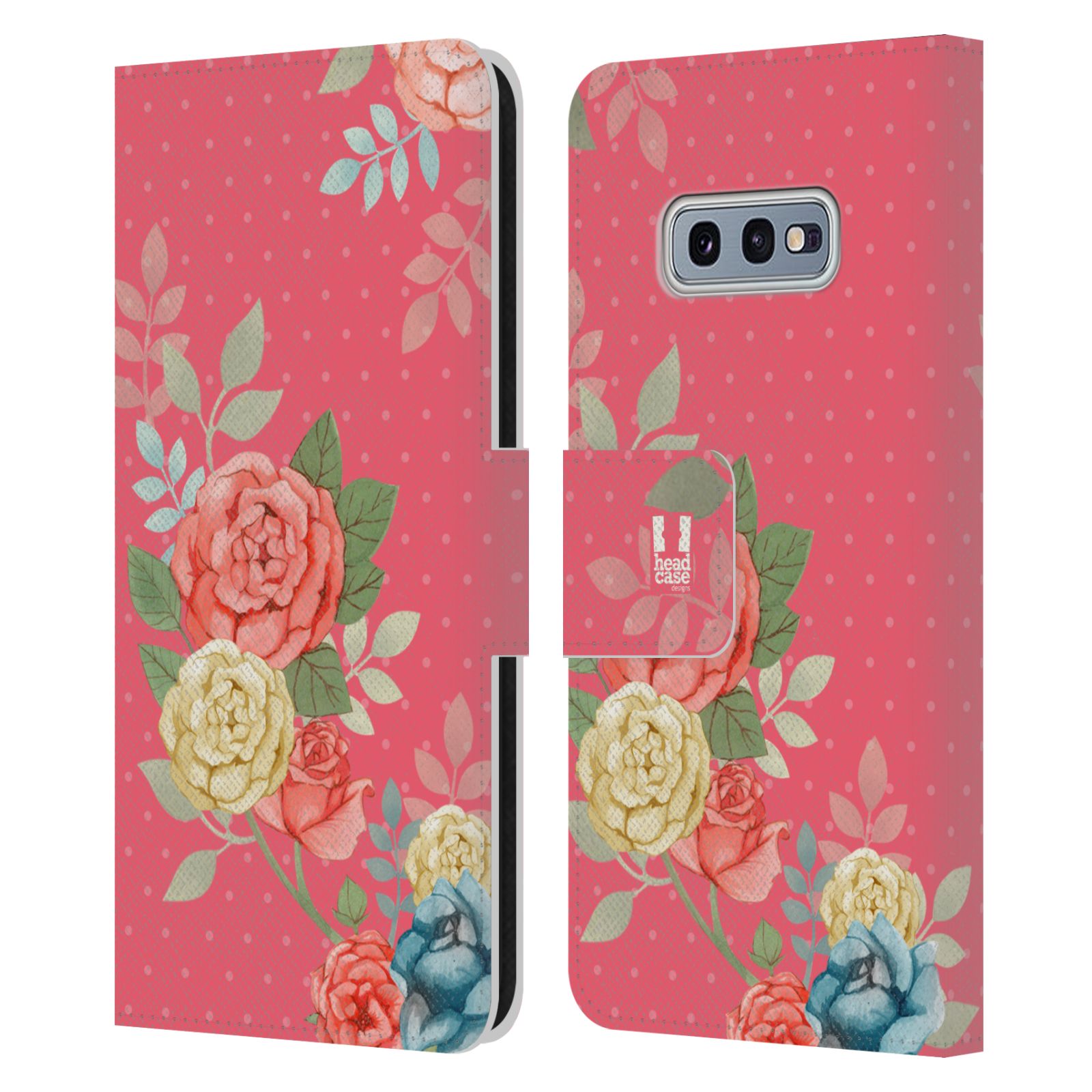 Pouzdro HEAD CASE na mobil Samsung Galaxy S10e romantické květy růžová