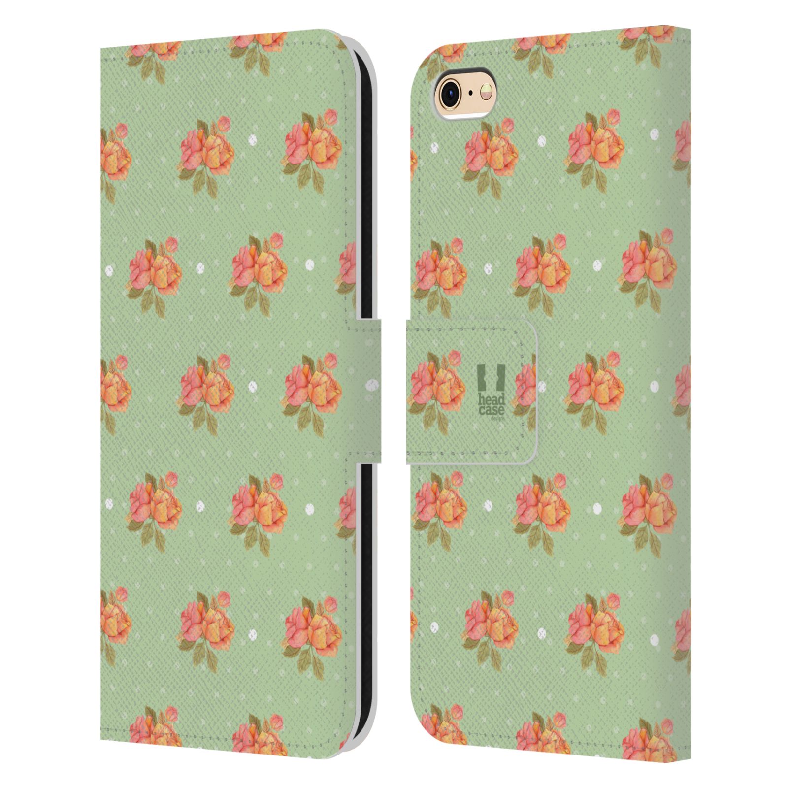 HEAD CASE Flipové pouzdro pro mobil Apple Iphone 6/6s romantické květy jaro zelená