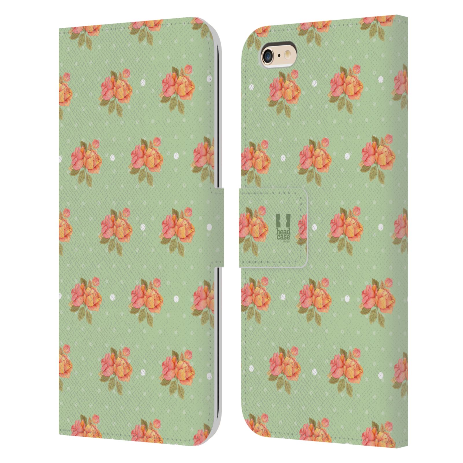 HEAD CASE Flipové pouzdro pro mobil Apple Iphone 6 PLUS / 6S PLUS romantické květy jaro zelená