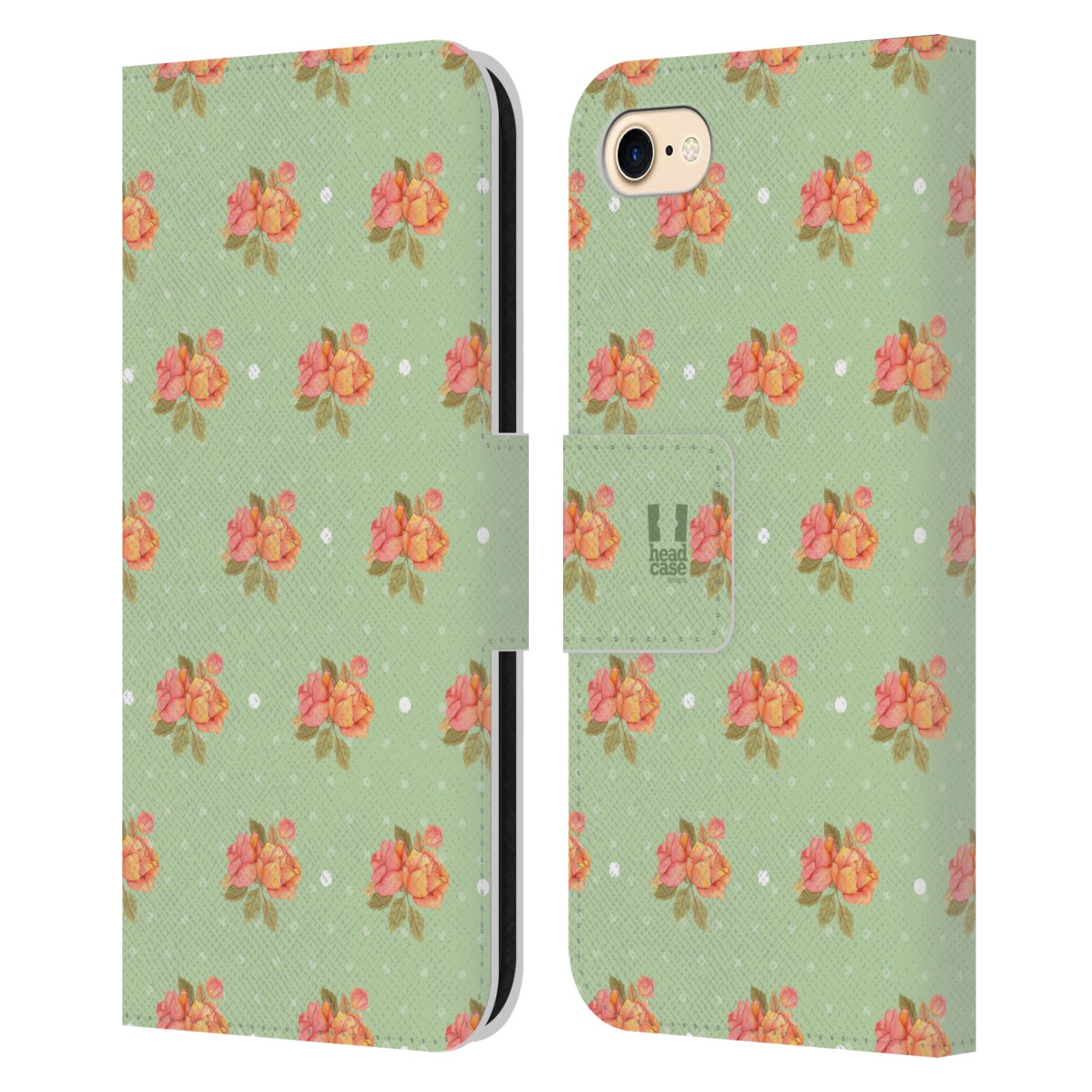 HEAD CASE Flipové pouzdro pro mobil Apple Iphone 7/8/SE 2020 romantické květy jaro zelená