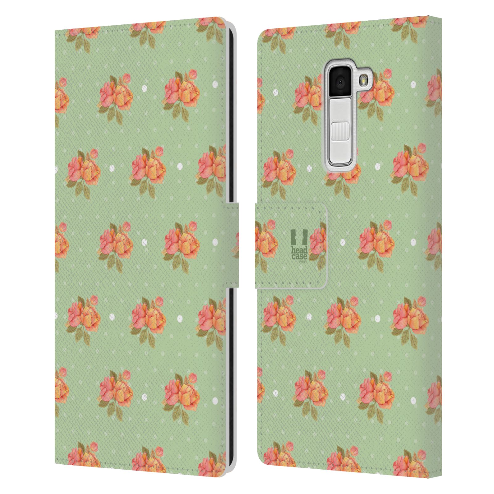 HEAD CASE Flipové pouzdro pro mobil LG K10 romantické květy jaro zelená