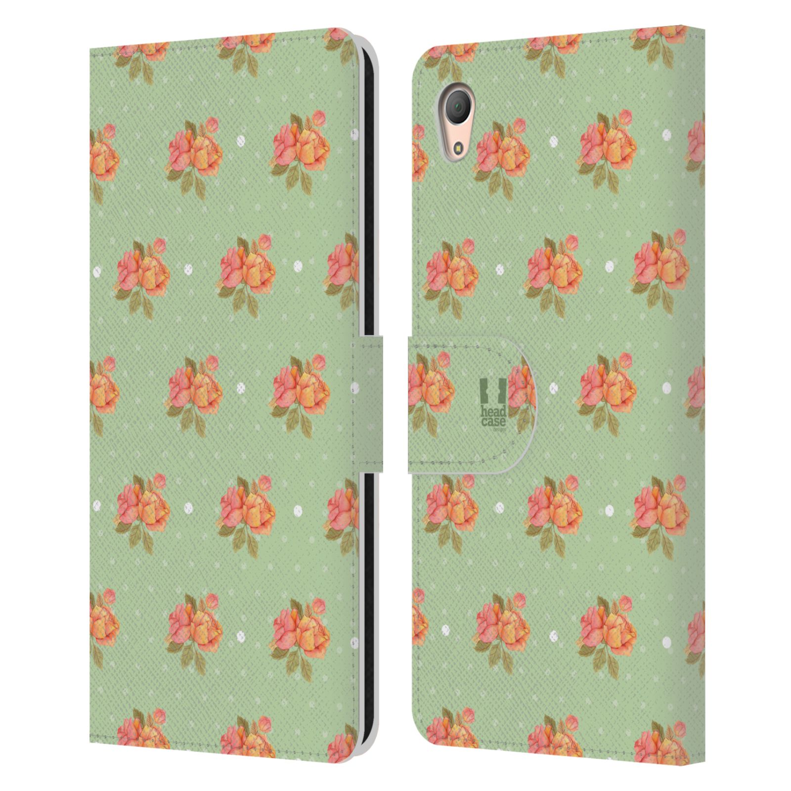 HEAD CASE Flipové pouzdro pro mobil SONY XPERIA Z3+ (PLUS) romantické květy jaro zelená