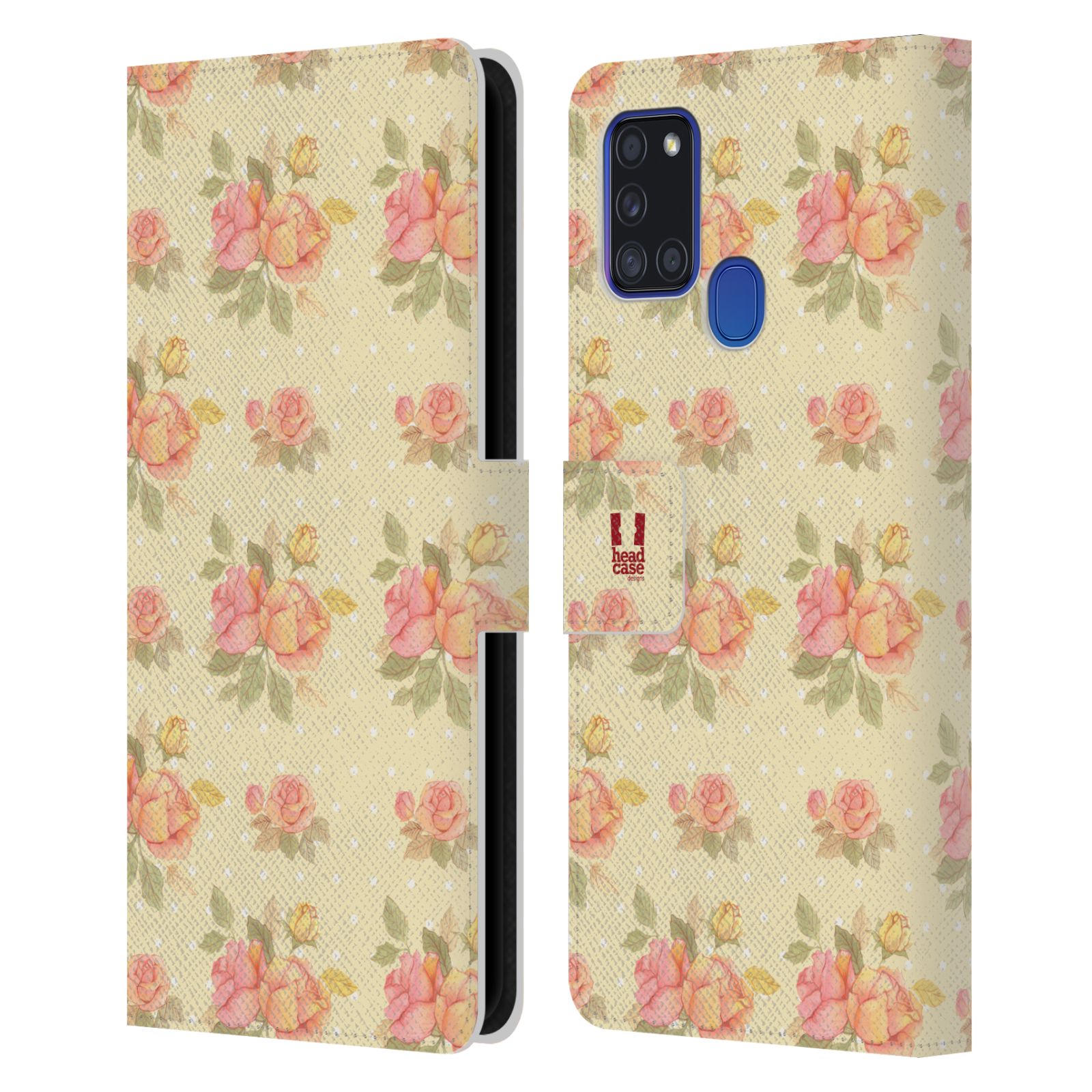 HEAD CASE Flipové pouzdro pro mobil Samsung Galaxy A21s romantické květy LÉTO