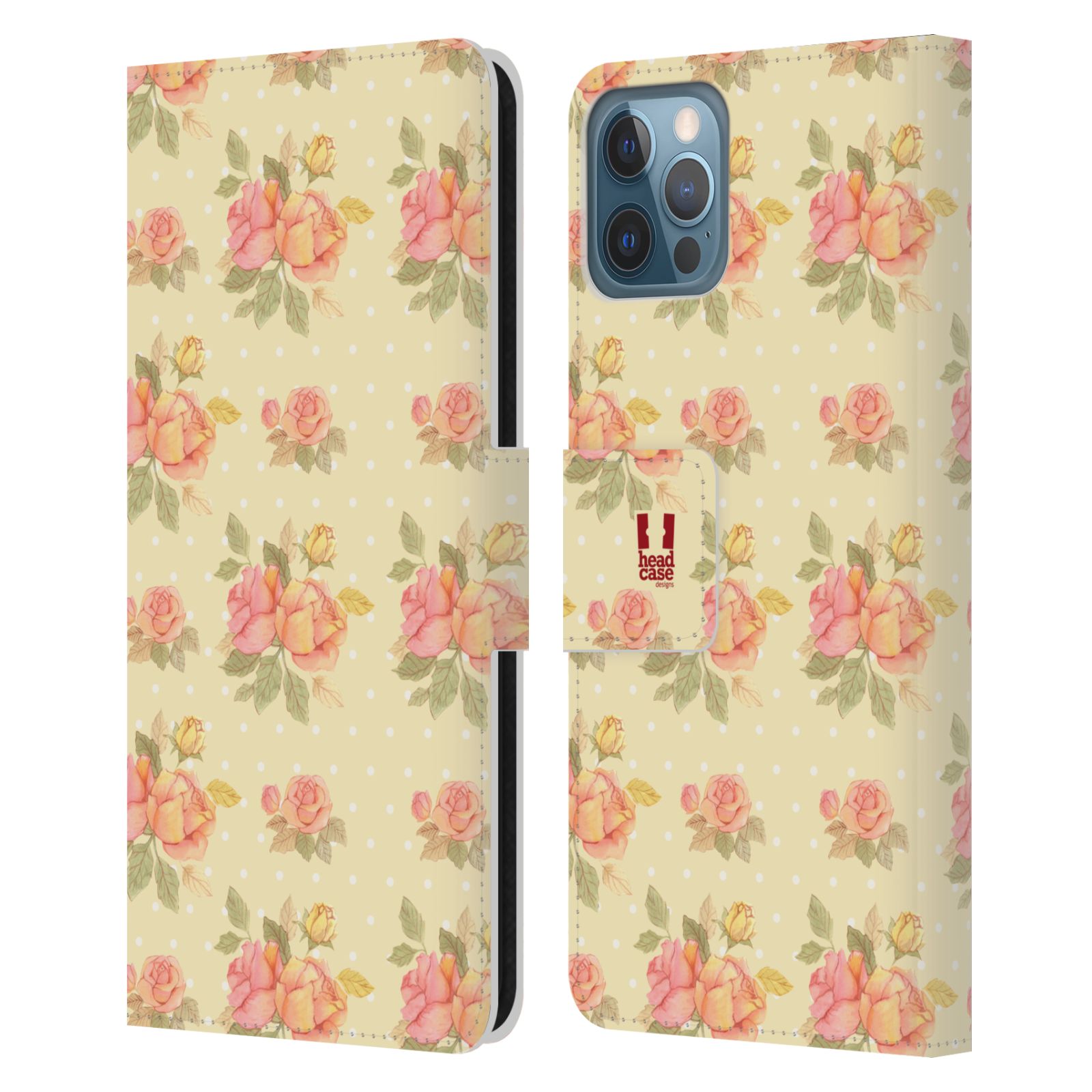 HEAD CASE Flipové pouzdro pro mobil Apple Iphone 12 / Iphone 12 PRO romantické květy LÉTO