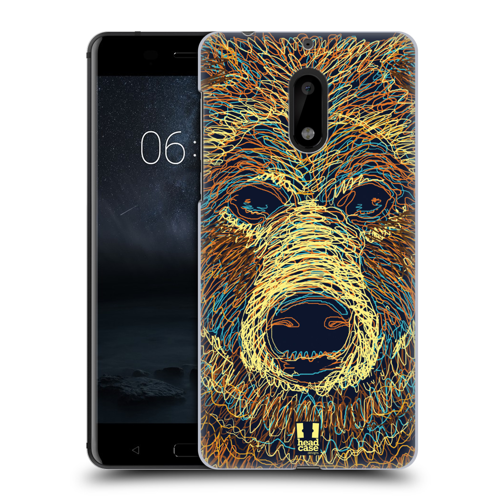 HEAD CASE plastový obal na mobil Nokia 6 vzor zvíře čmáranice medvěd